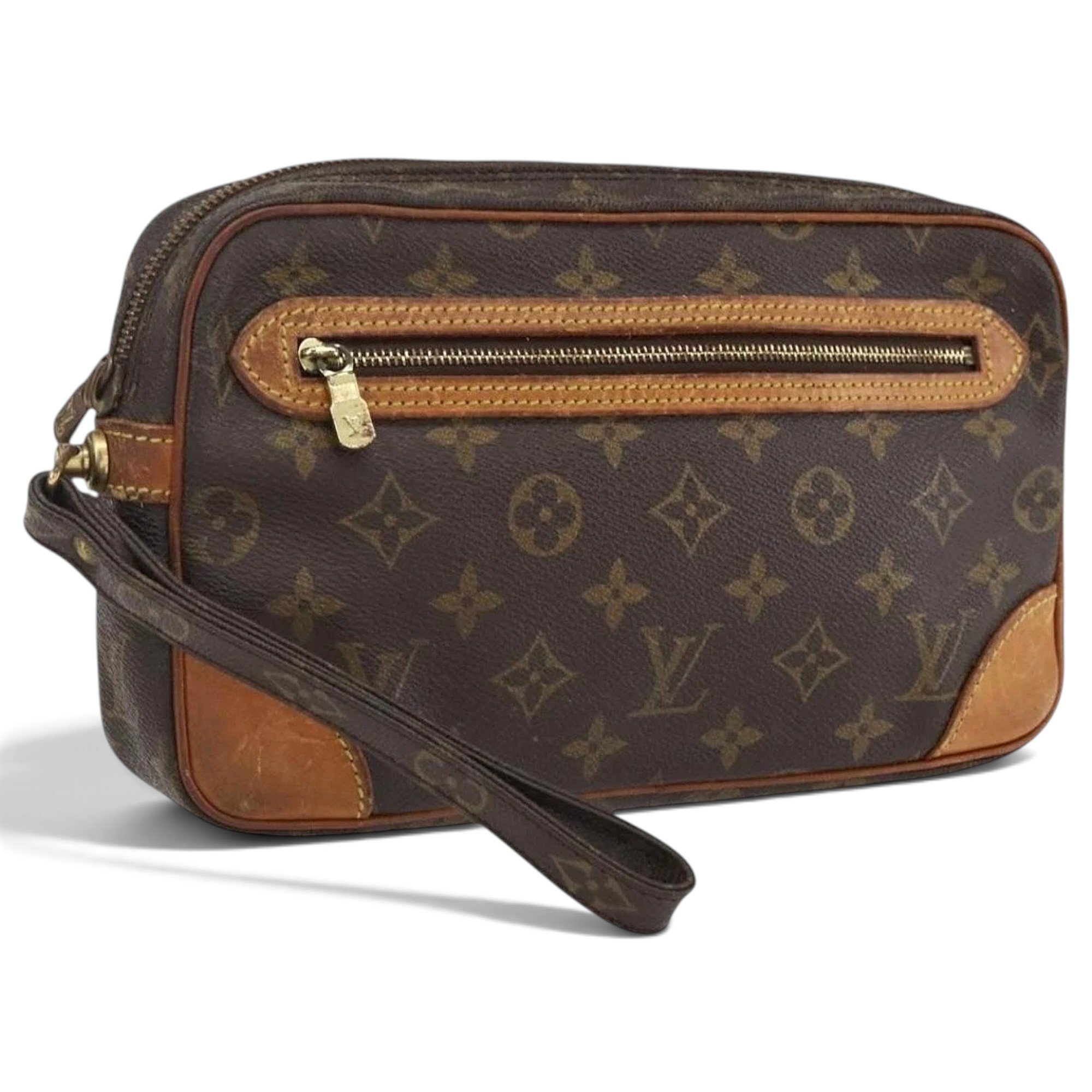 Leather clutch bag
