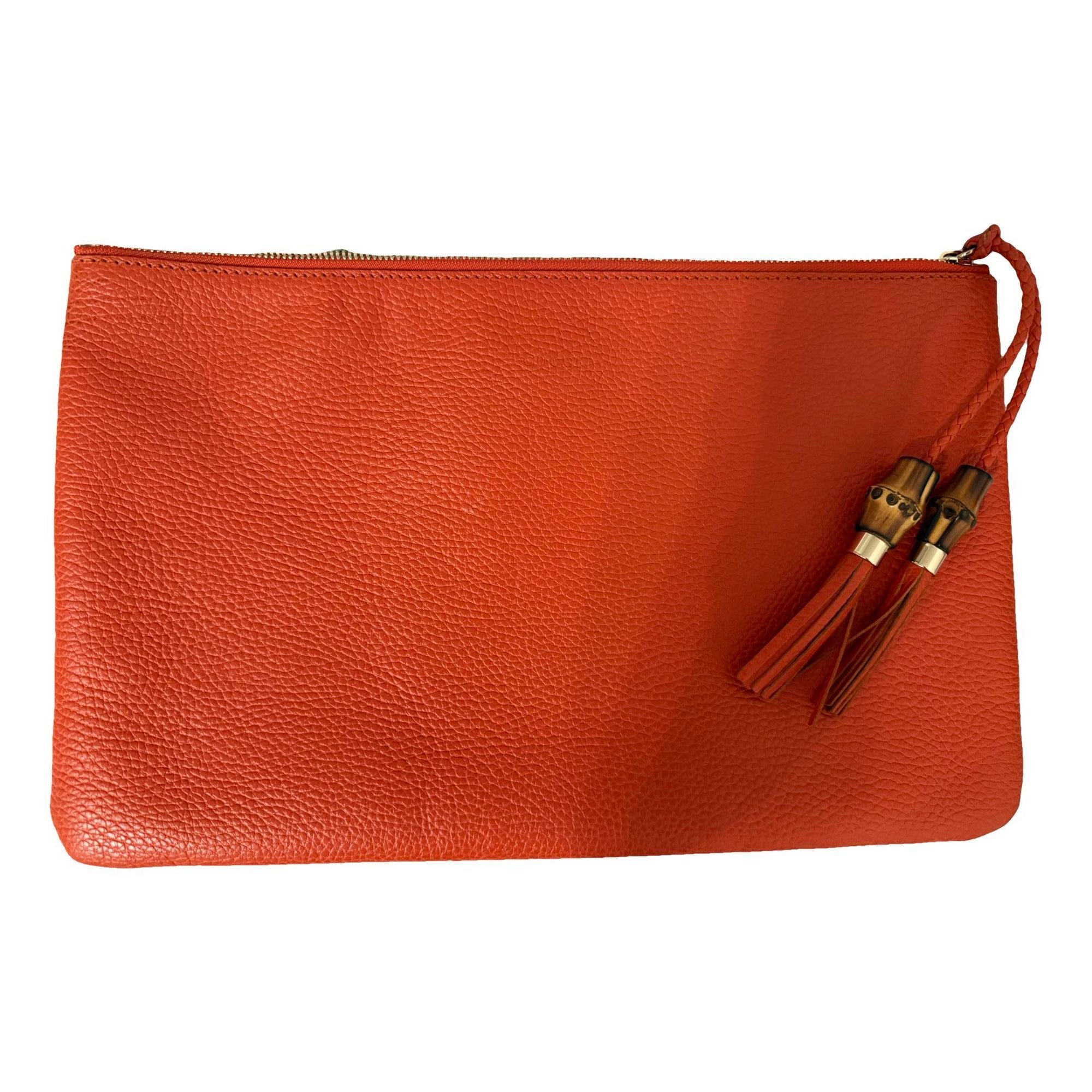 Leather clutch bag