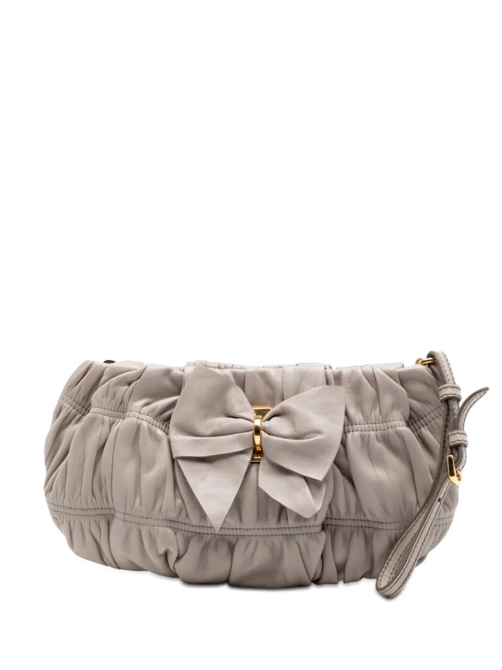 2010-2026 Nappa Gaufre Bow Wristlet clutch bag