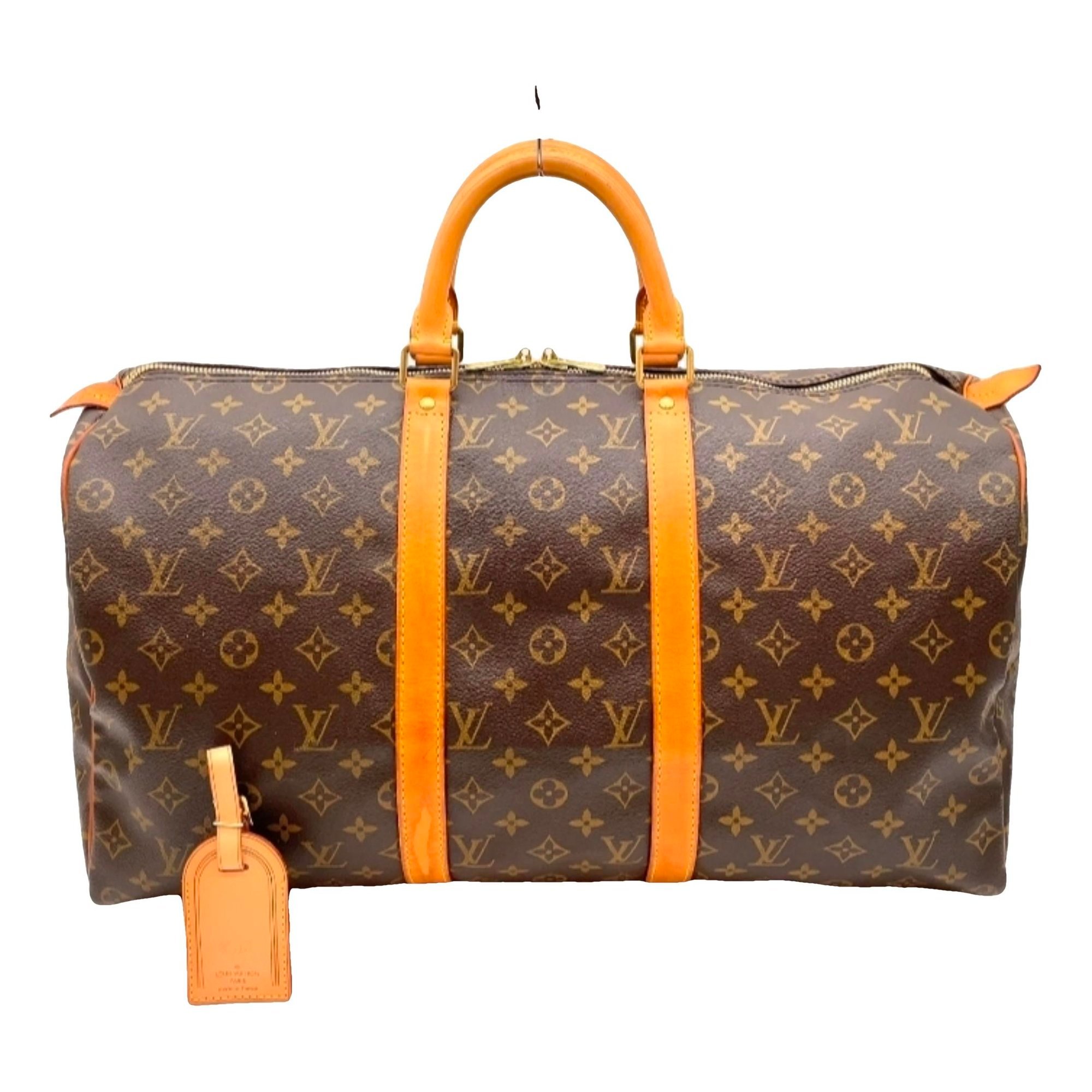 Keepall leather travel bag
