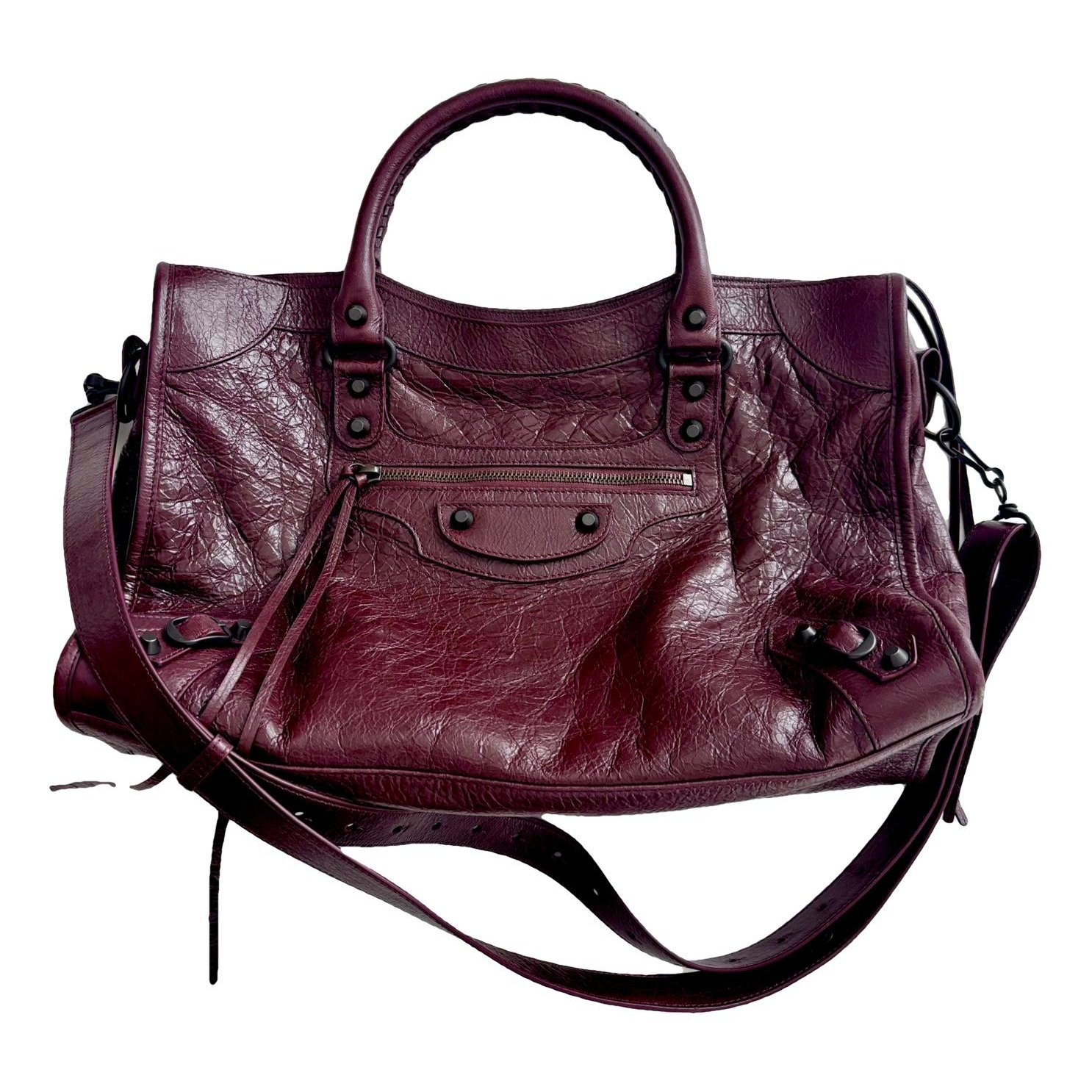 City leather handbag
