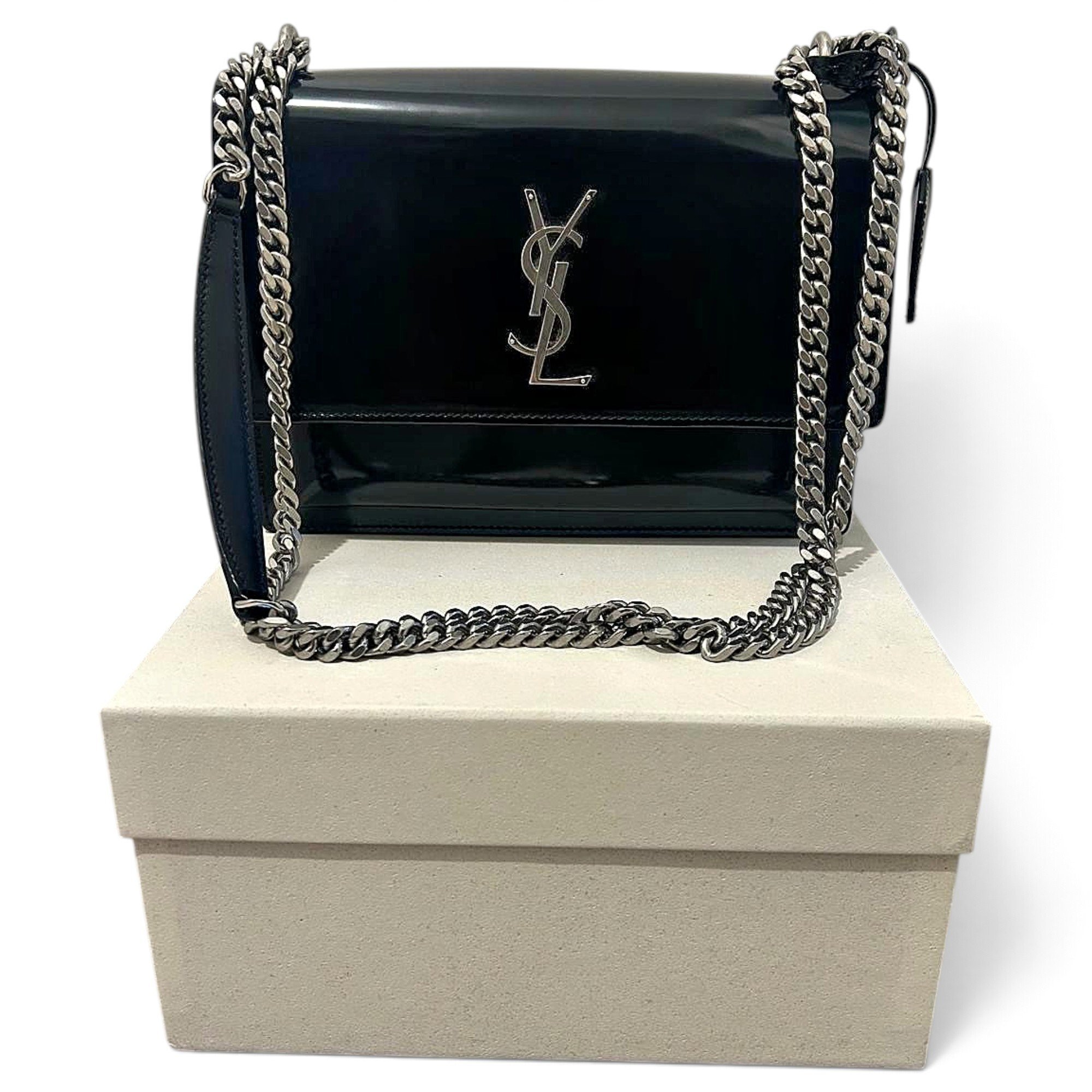 Saint Laurent Sunset patent leather crossbody bag