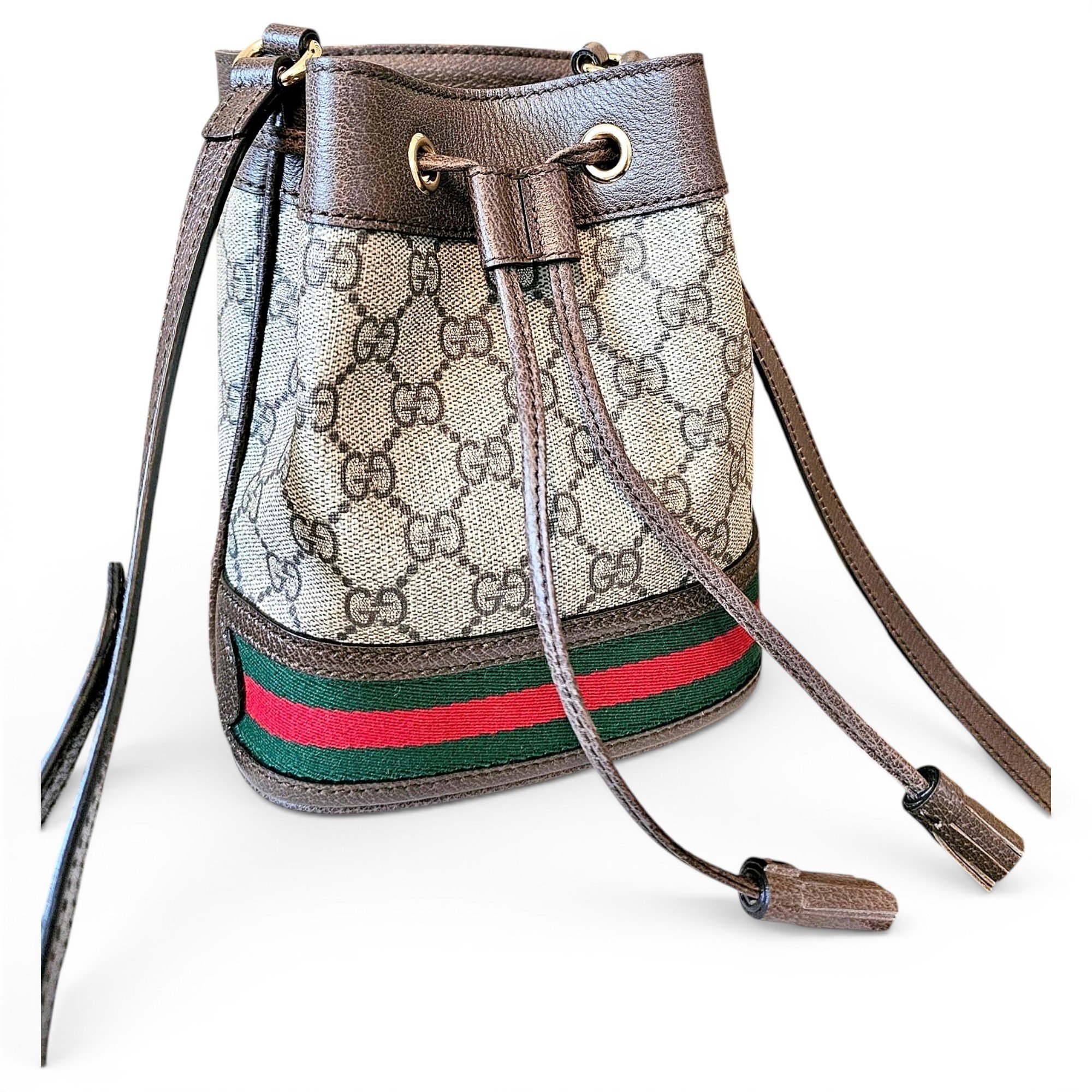 Ophidia Bucket leather handbag