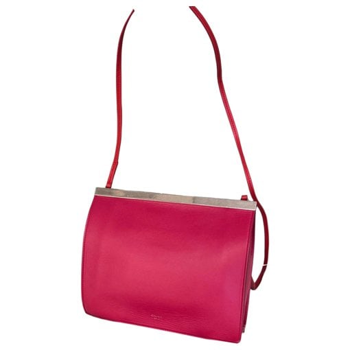 Clasp leather handbag
