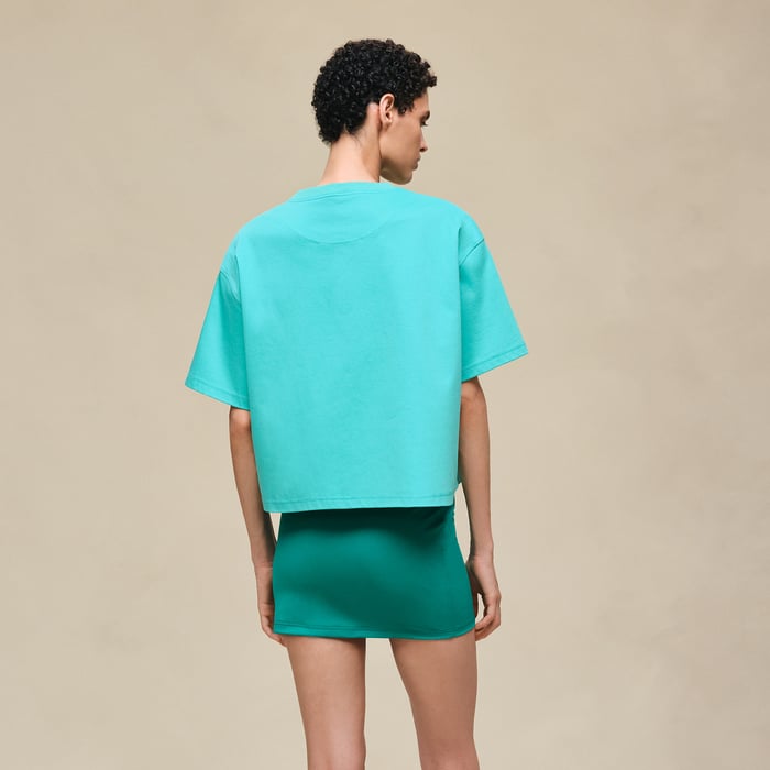 Vert Menthe Printed Boxy T-shirt