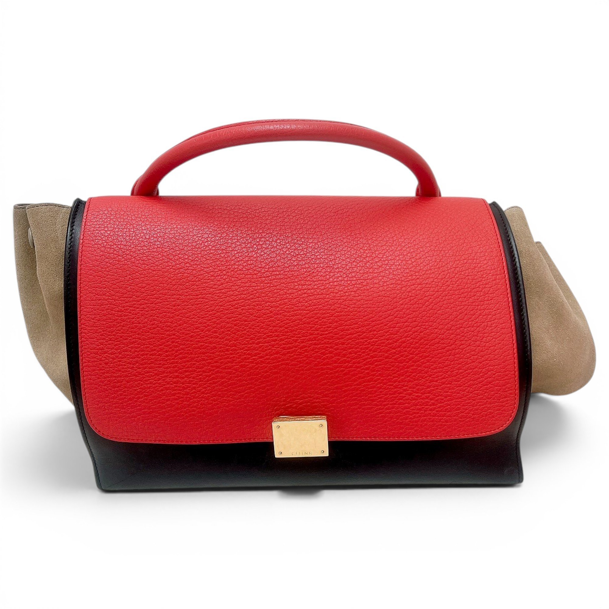 Trapèze leather handbag