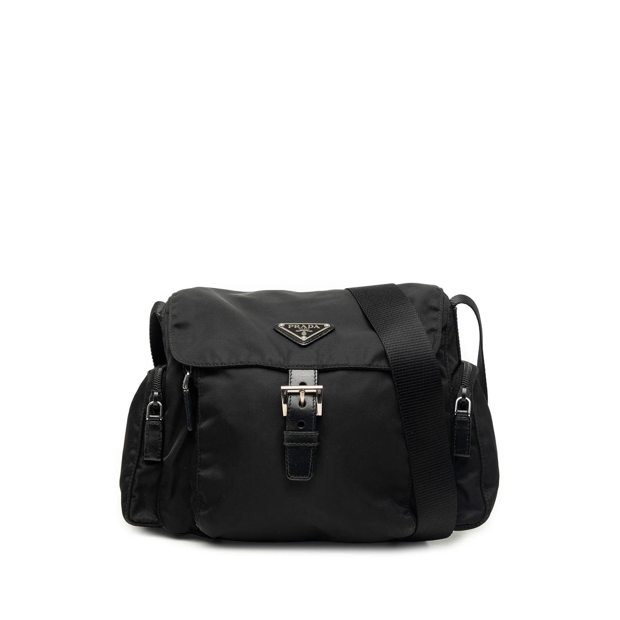 Buckle leather handbag