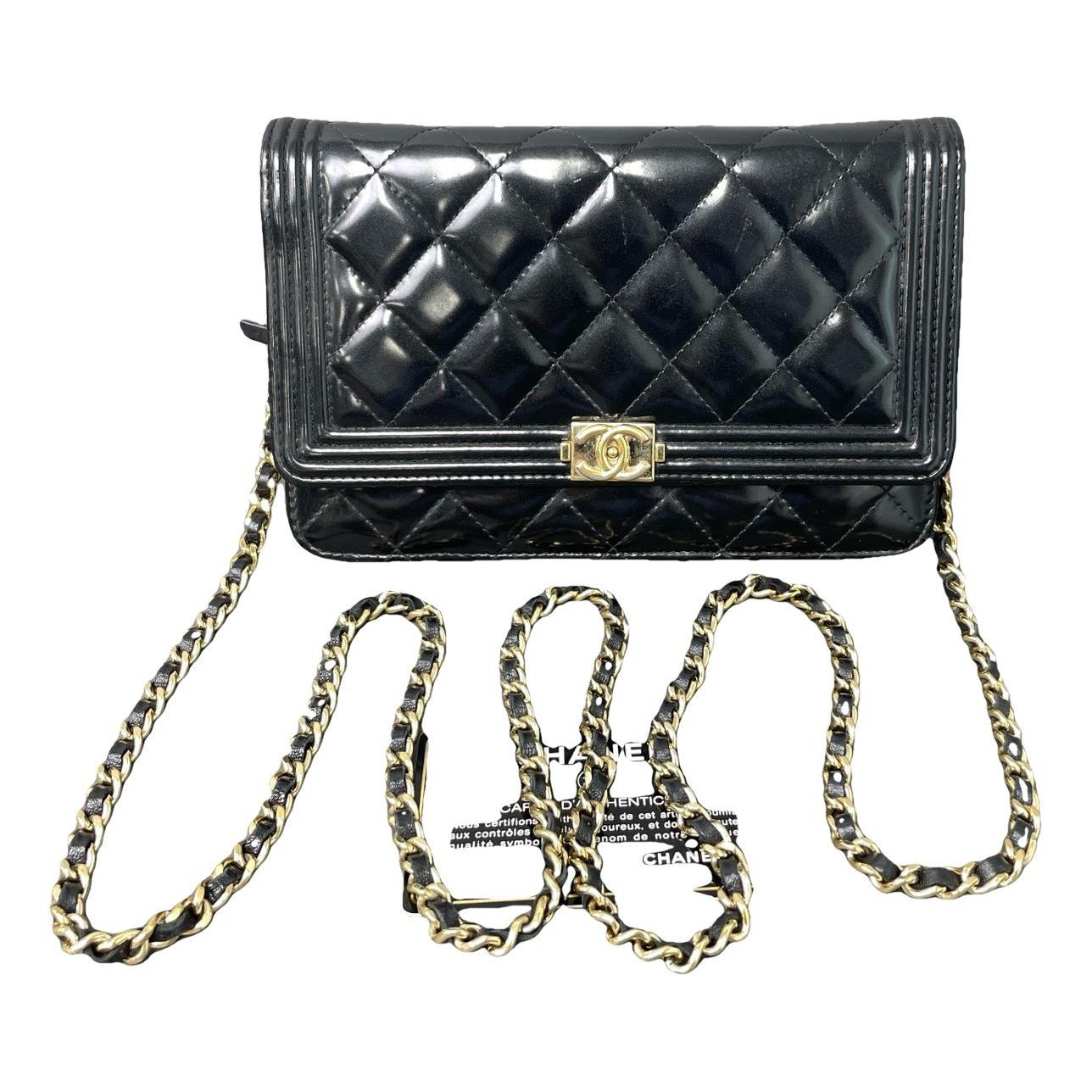 Wallet On Chain Boy Half Flap leather crossbody bag