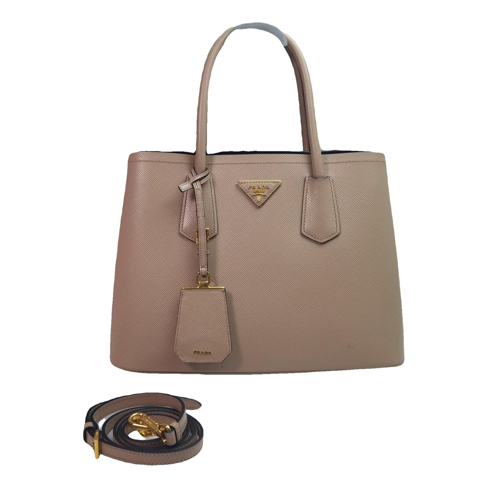 Double leather handbag
