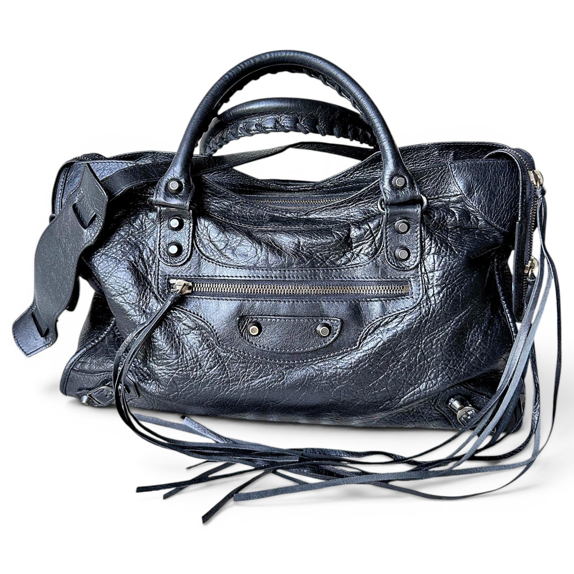 City leather handbag