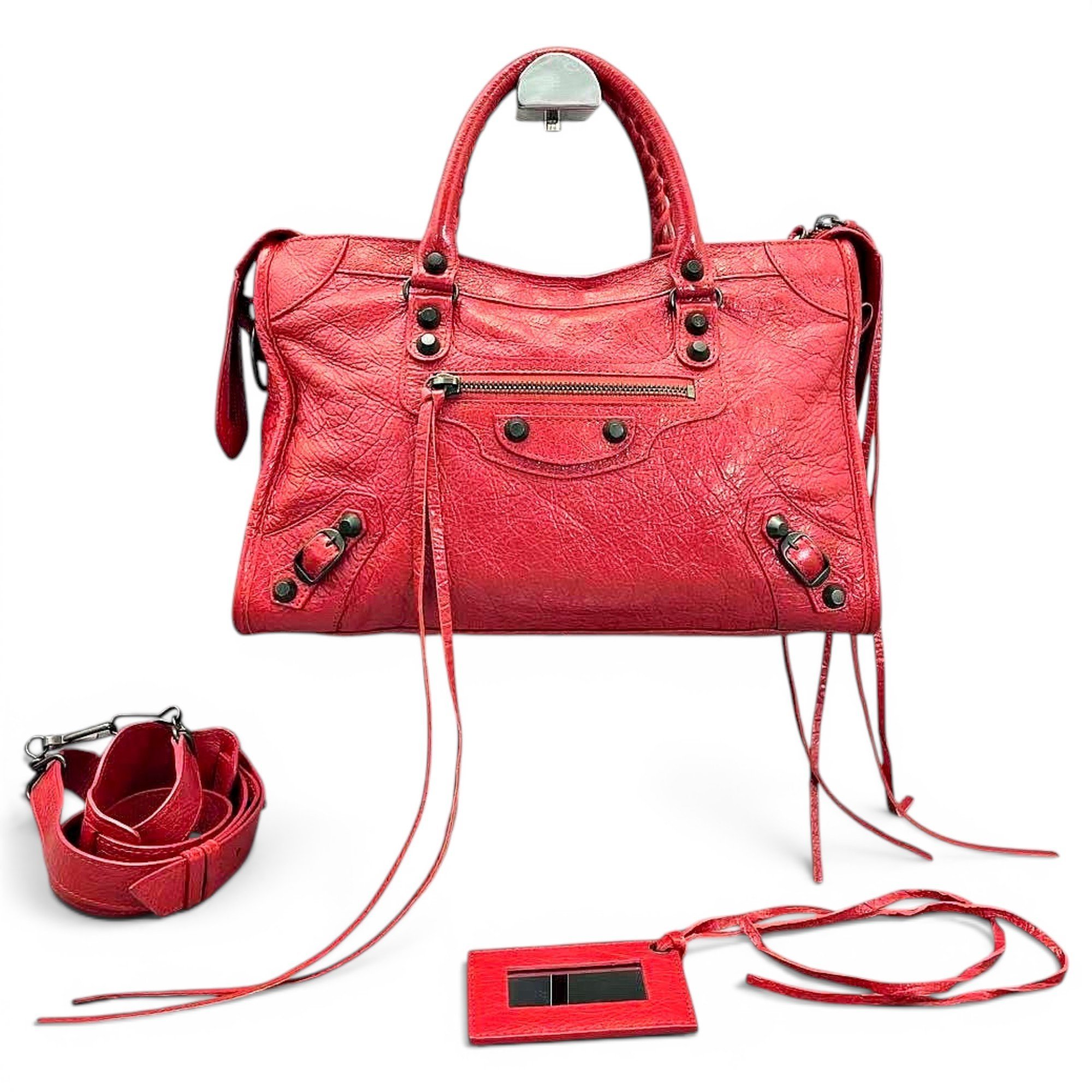 City leather handbag