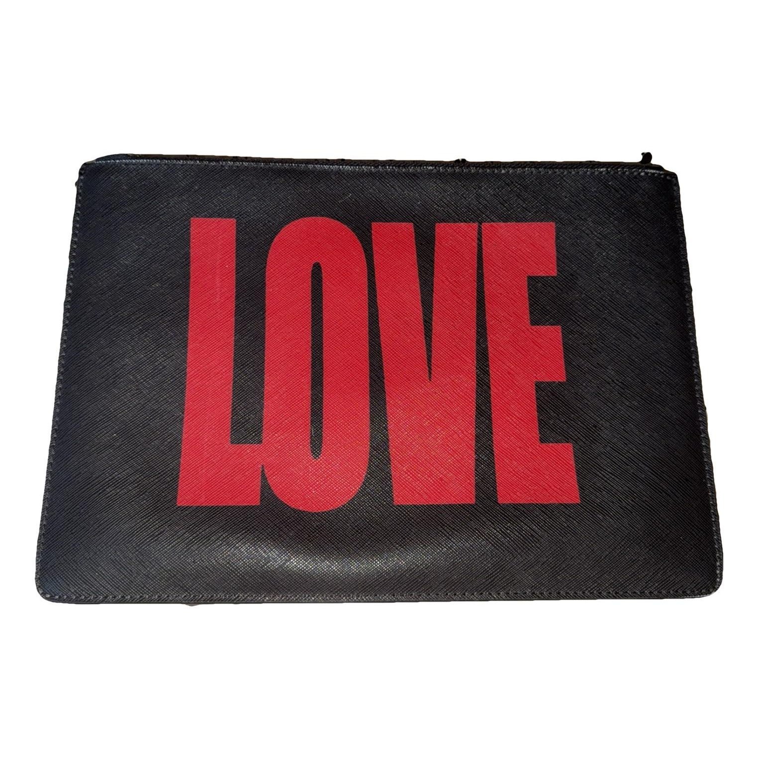 Leather clutch bag