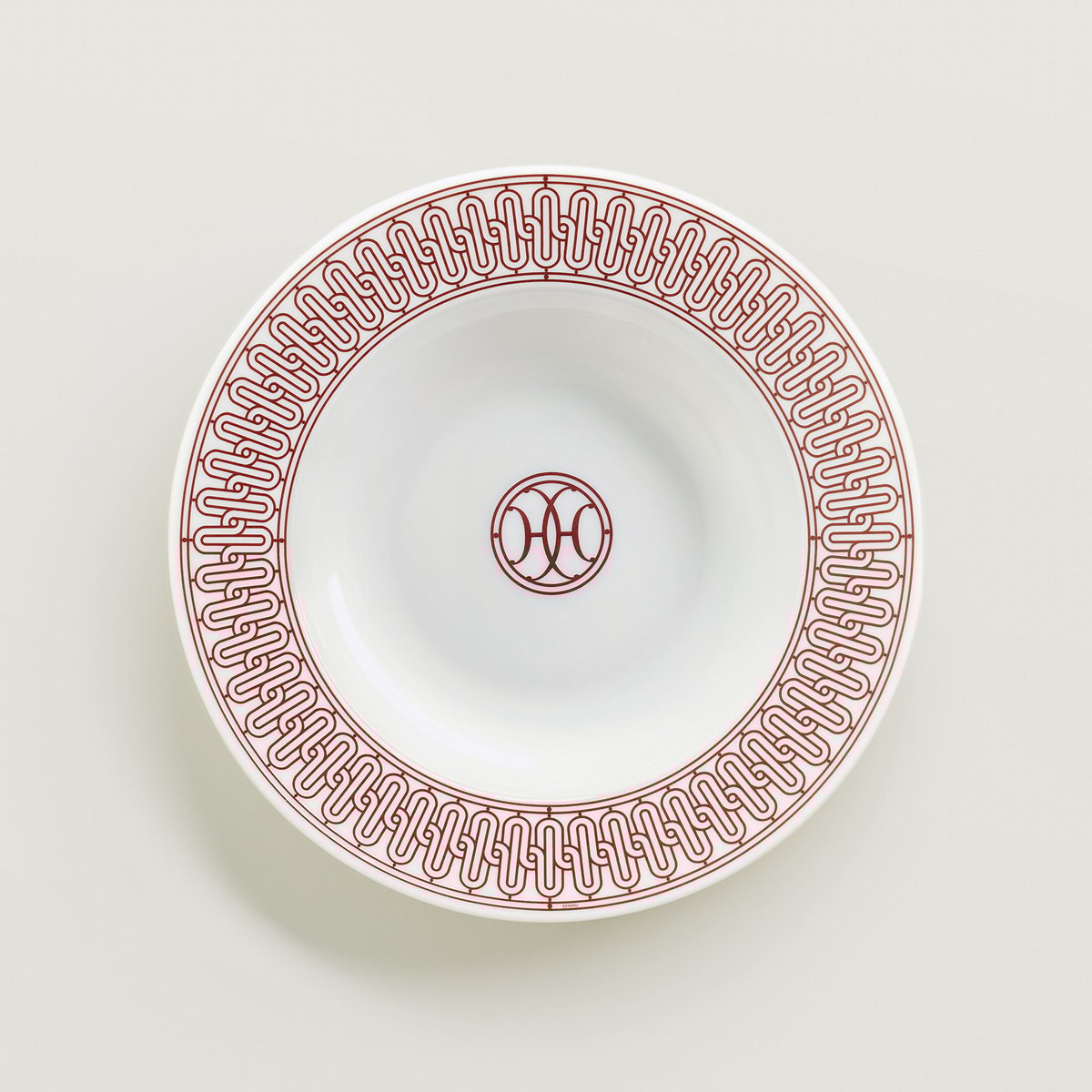 H Deco rouge soup plate