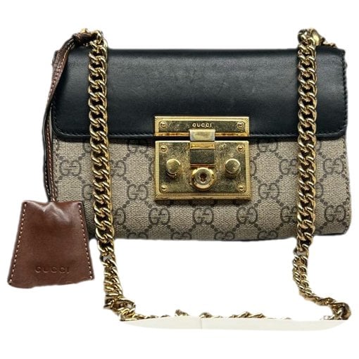 Padlock leather handbag