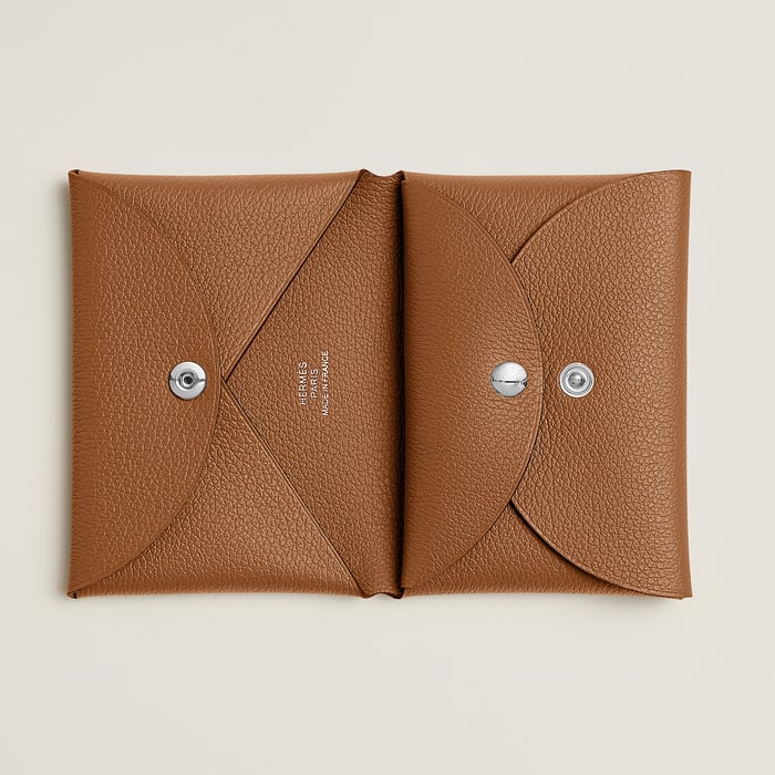 Gold Calvi Duo Compact Card Holder