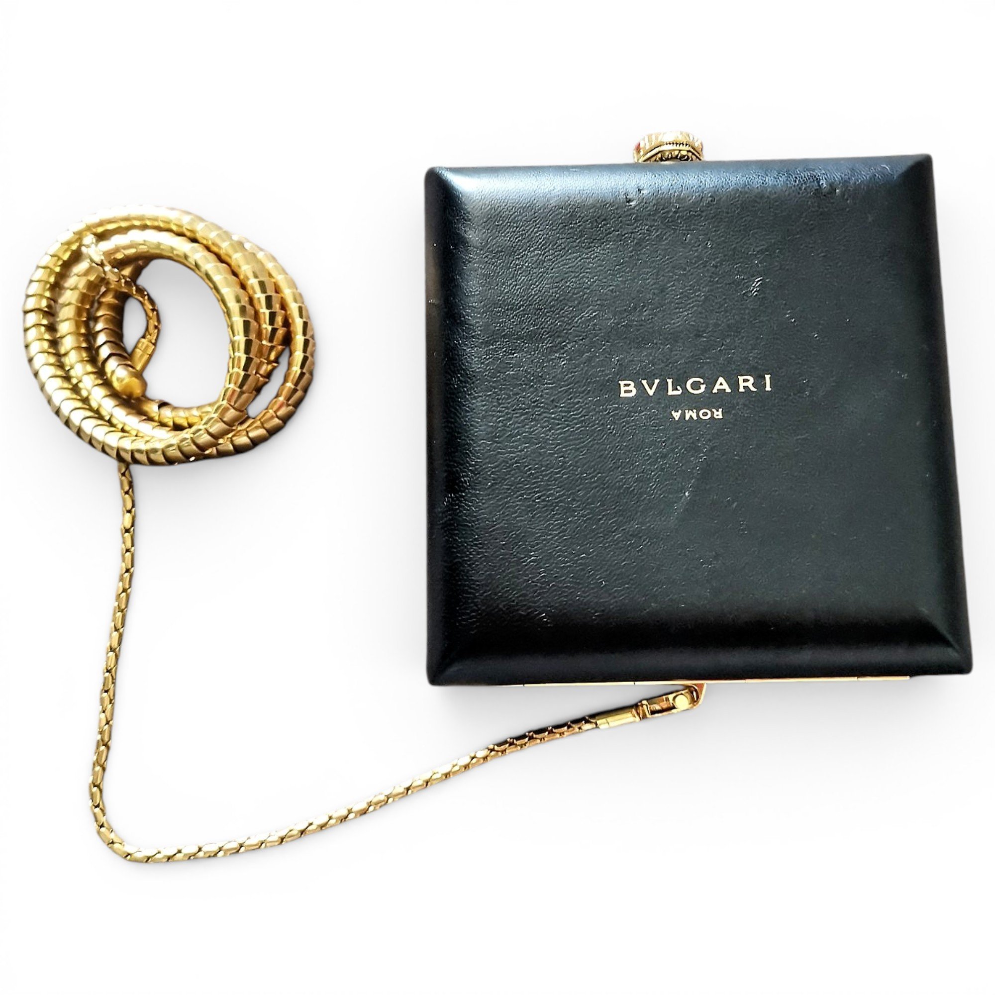 Bvlgari Serpenti leather clutch bag