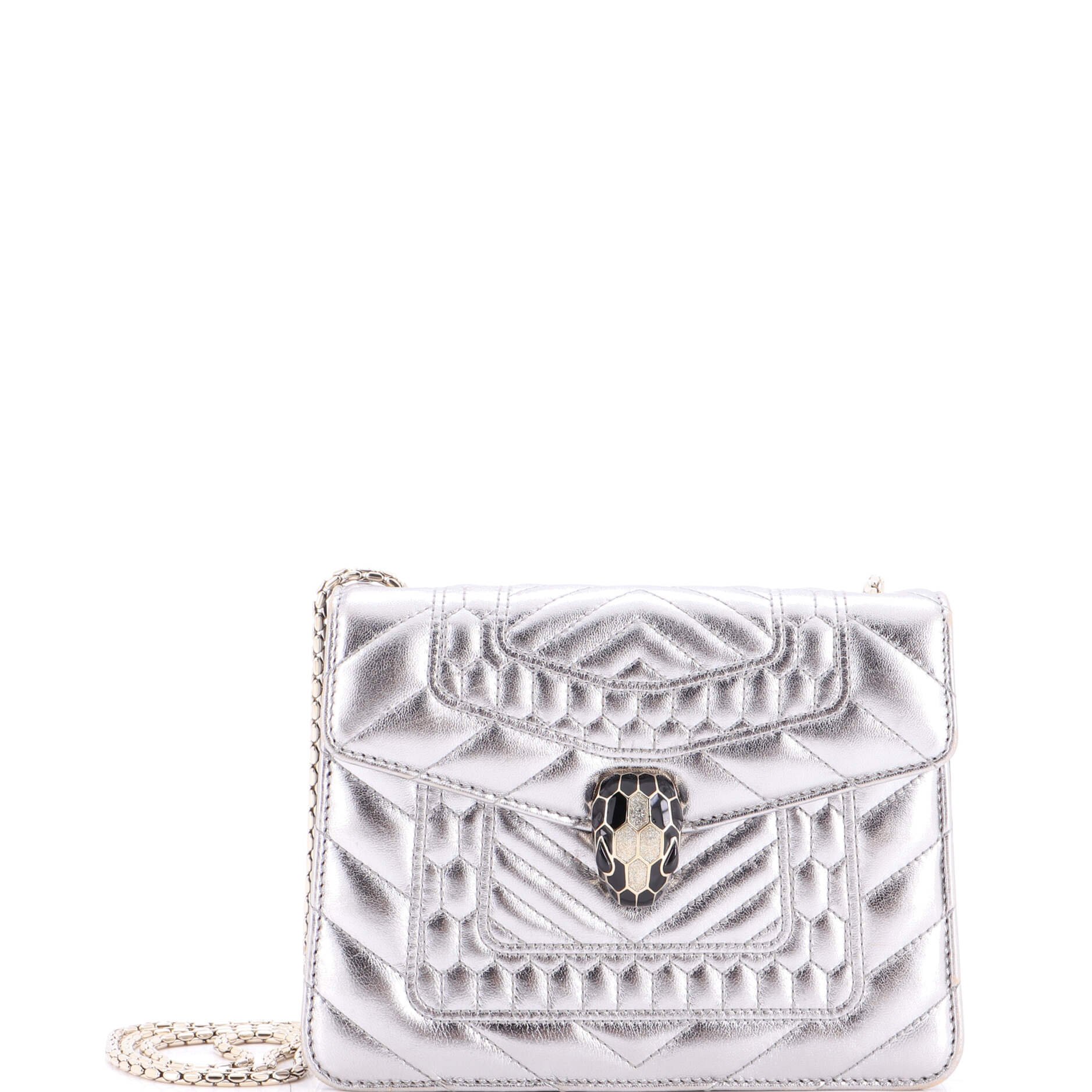Bvlgari Serpenti Forever Square Shoulder Bag Quilted Leather Small