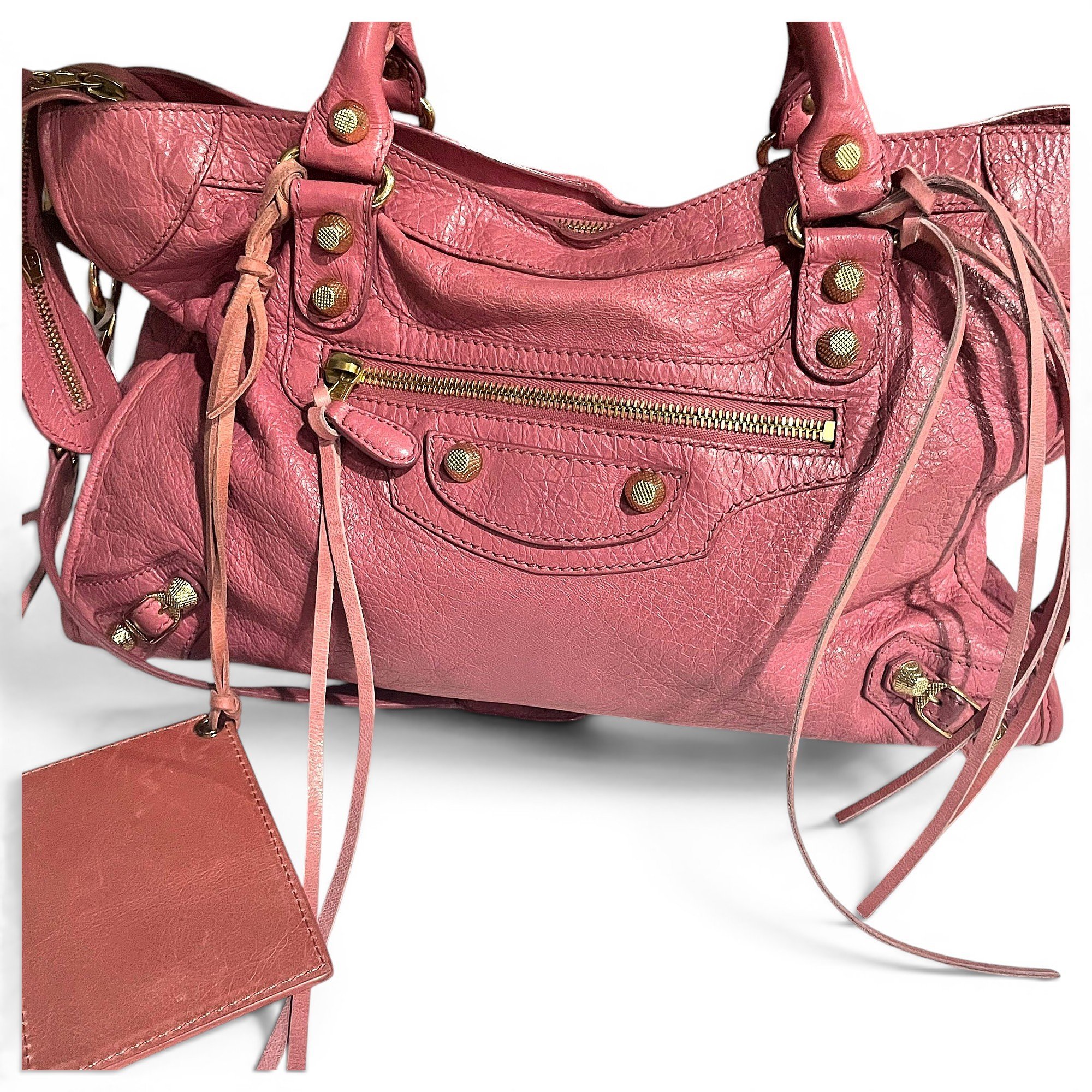 City leather handbag