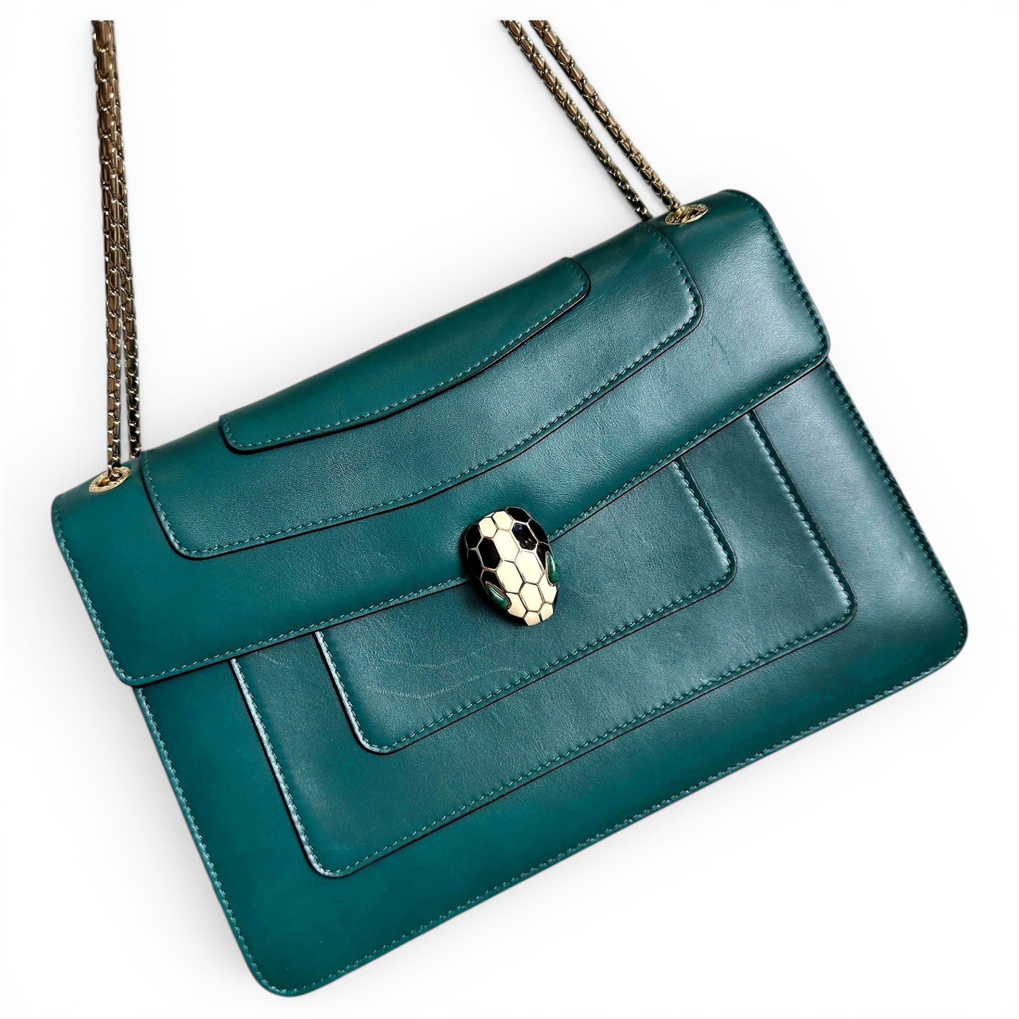 Serpenti leather handbag