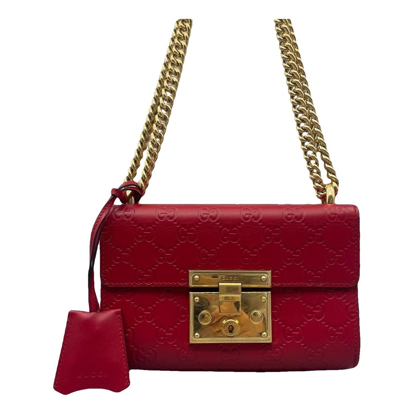 Padlock leather handbag