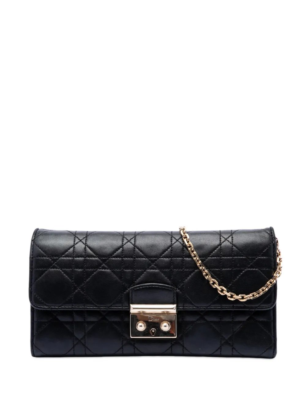 2015 Lambskin Cannage Miss Dior Promenade Wallet on Chain crossbody bag
