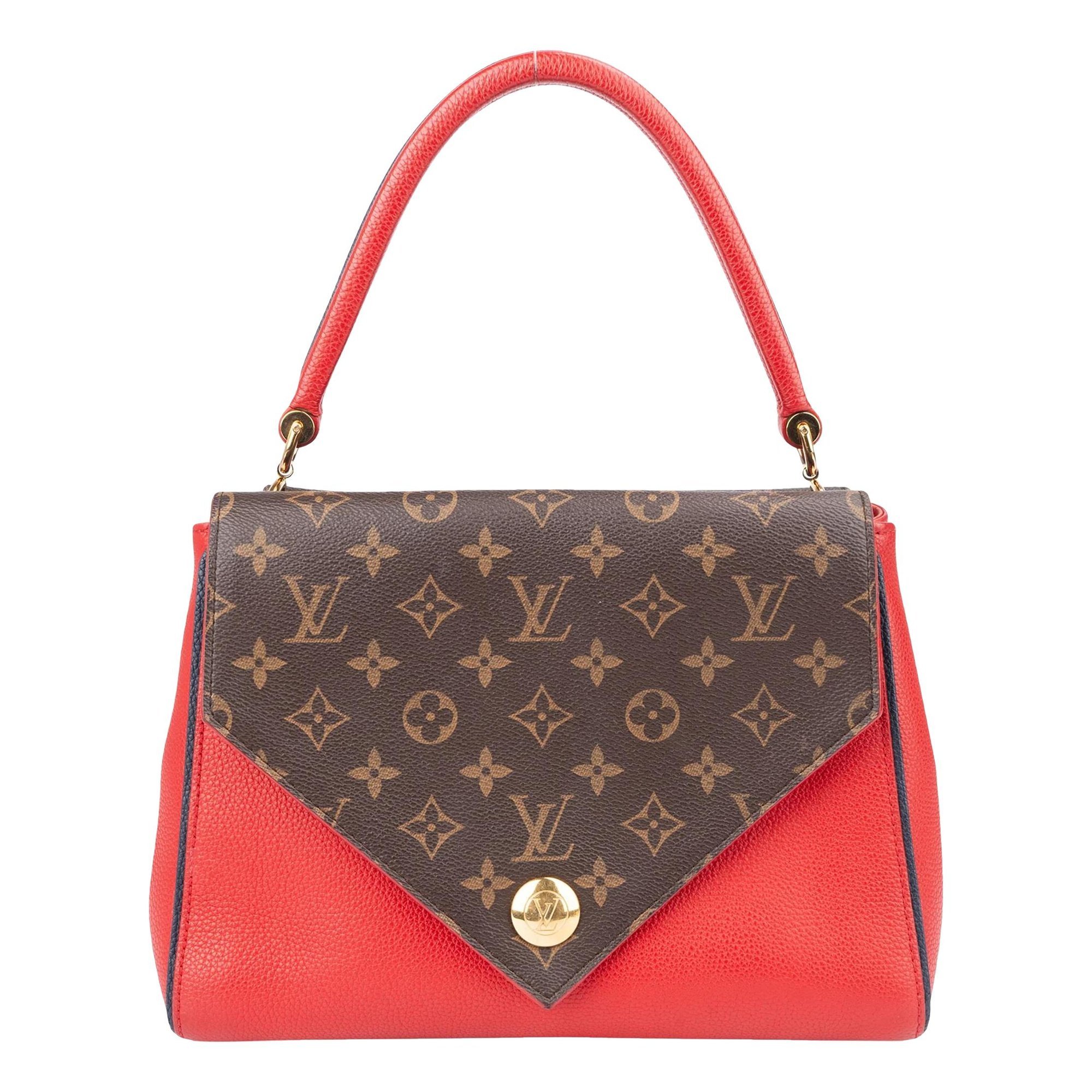 Double V leather handbag