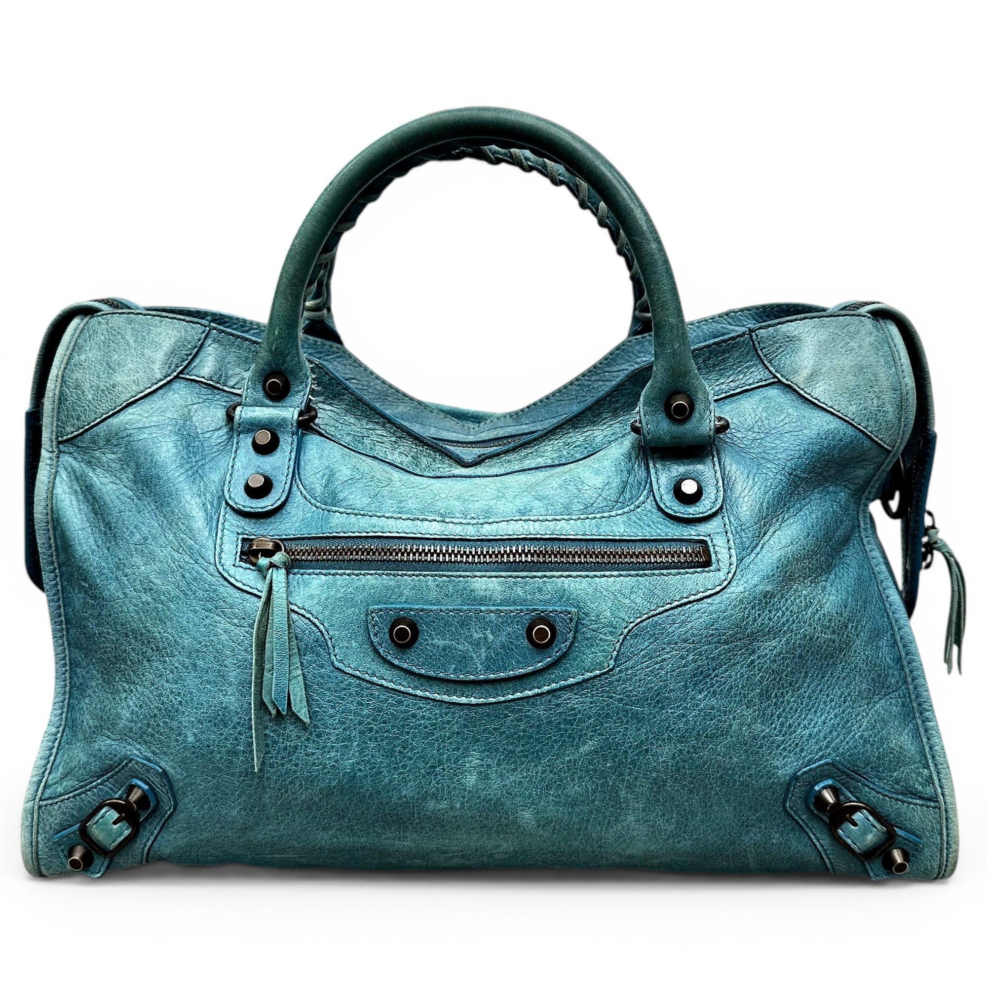 City leather handbag