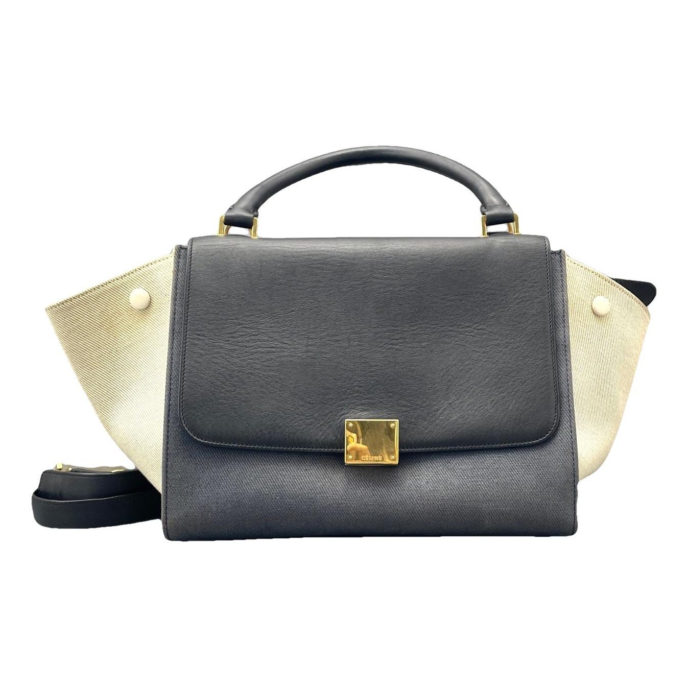 Trapèze leather handbag