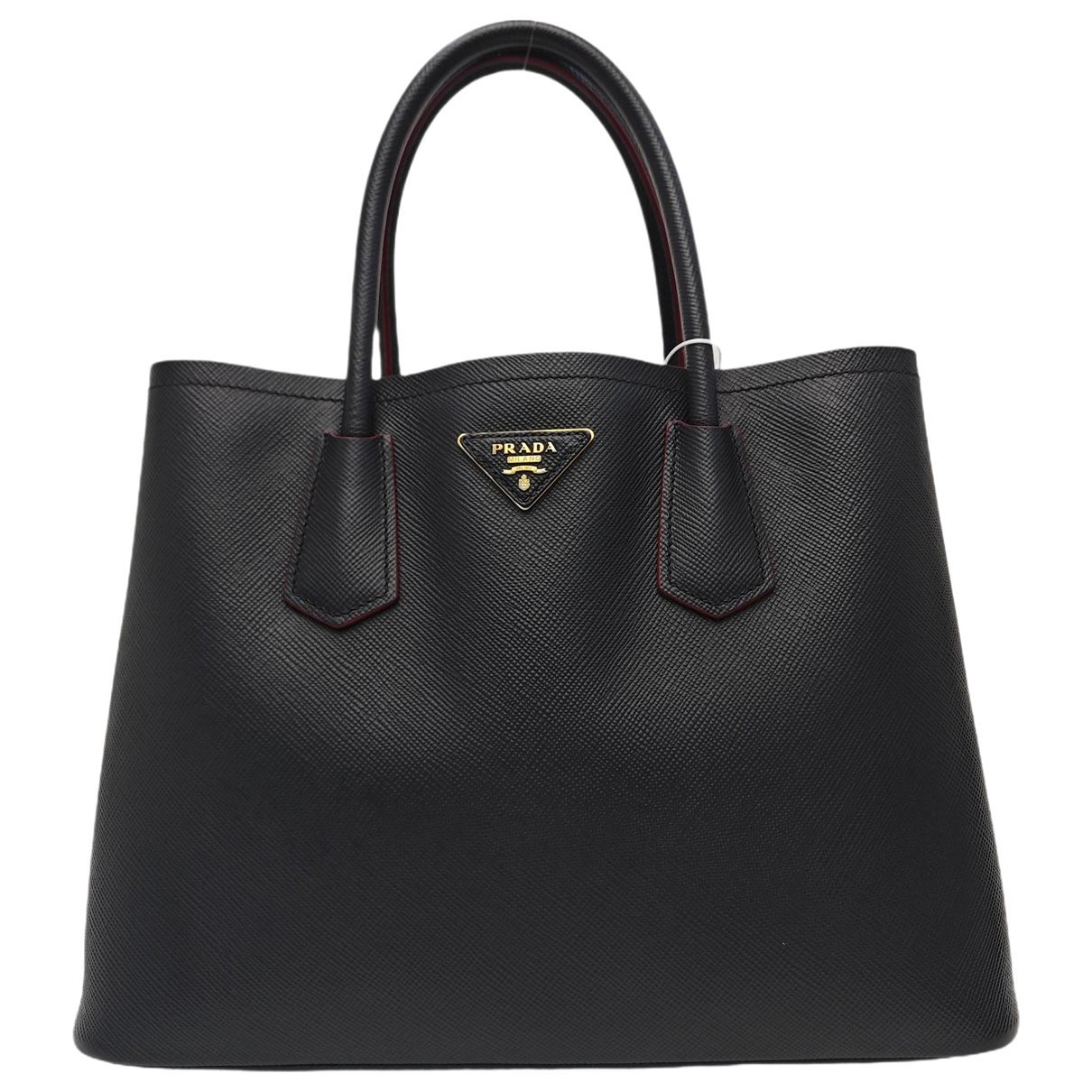 Double leather handbag