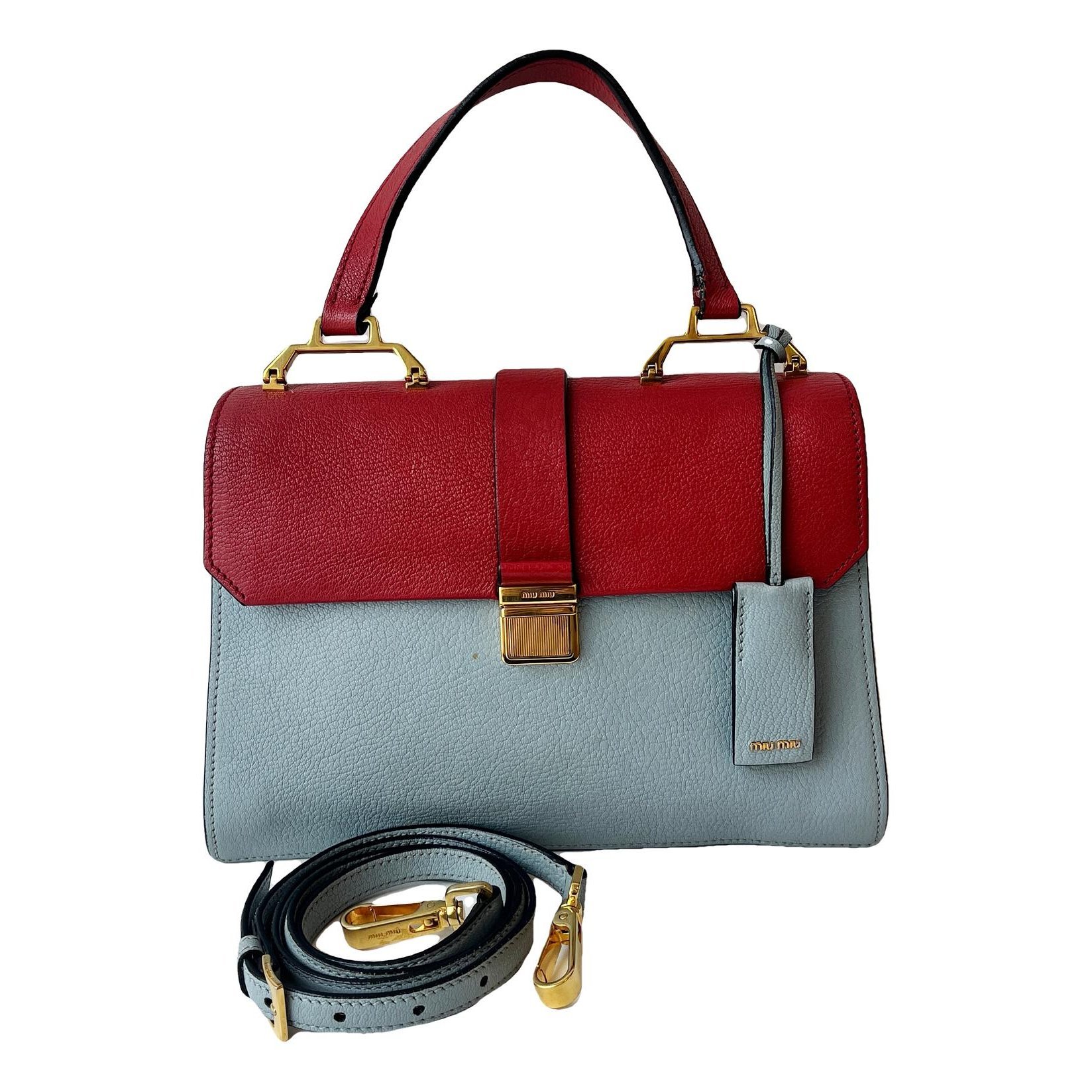 Madras leather handbag