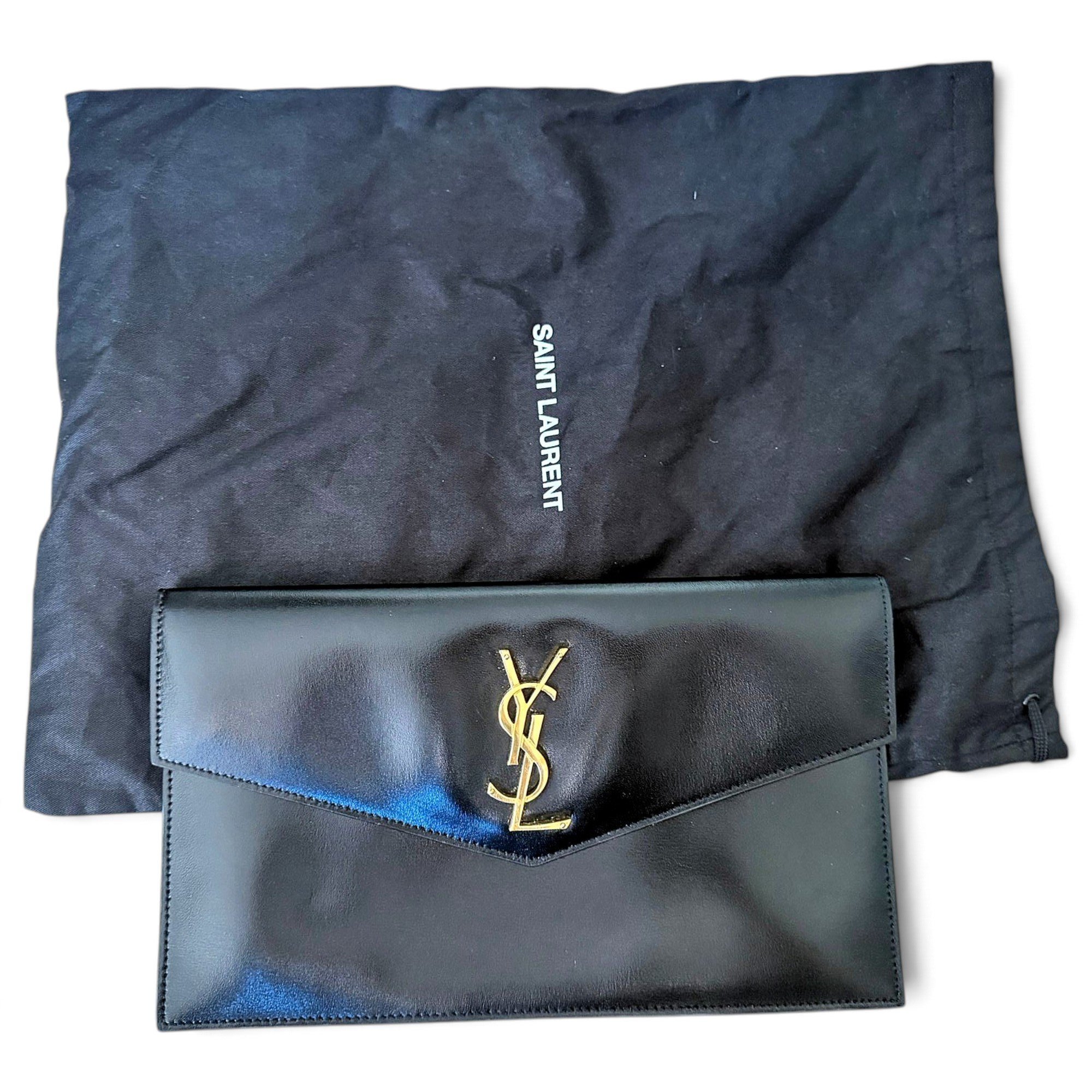 Leather clutch bag
