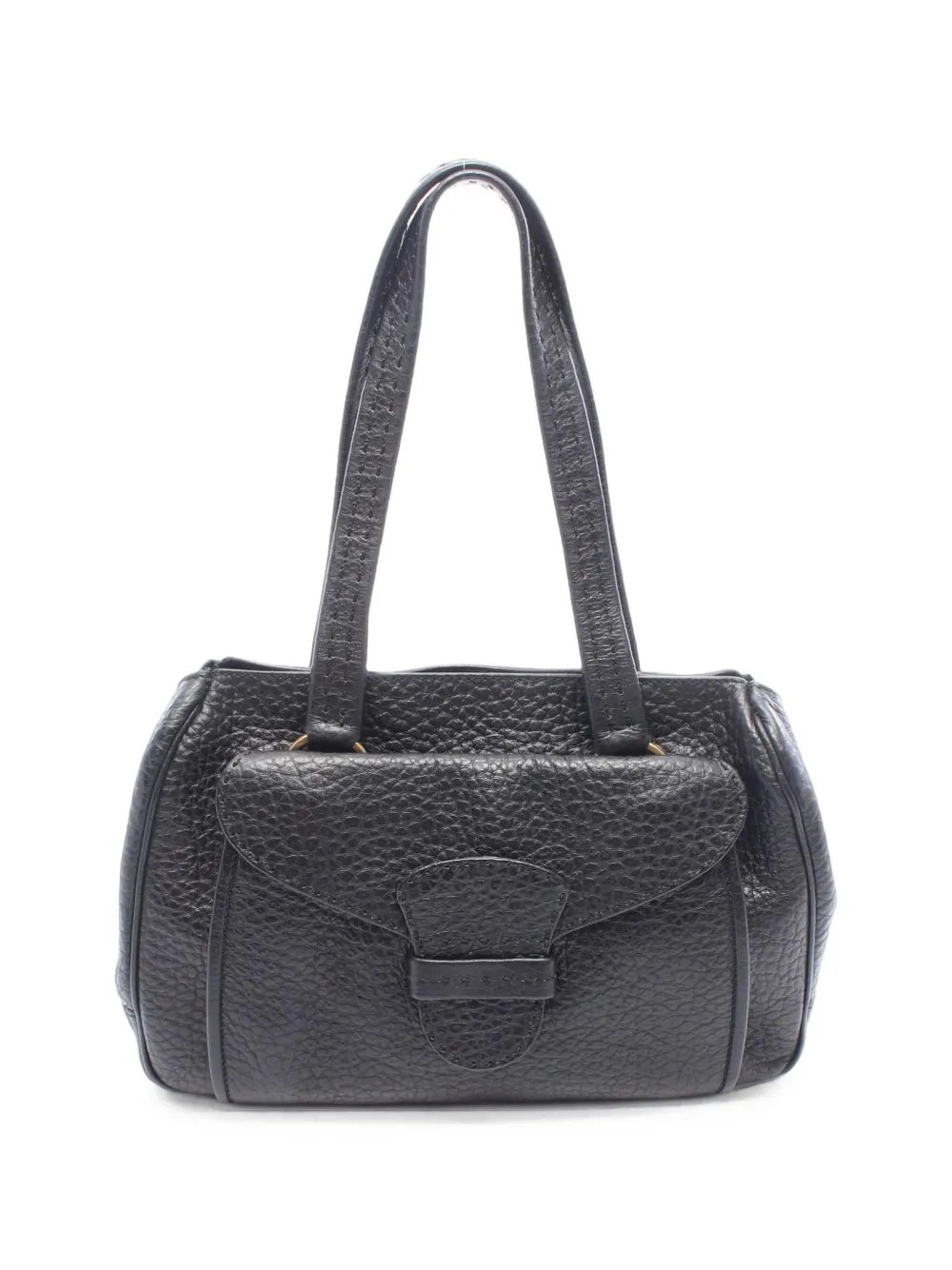 2000s grained leather tote bag