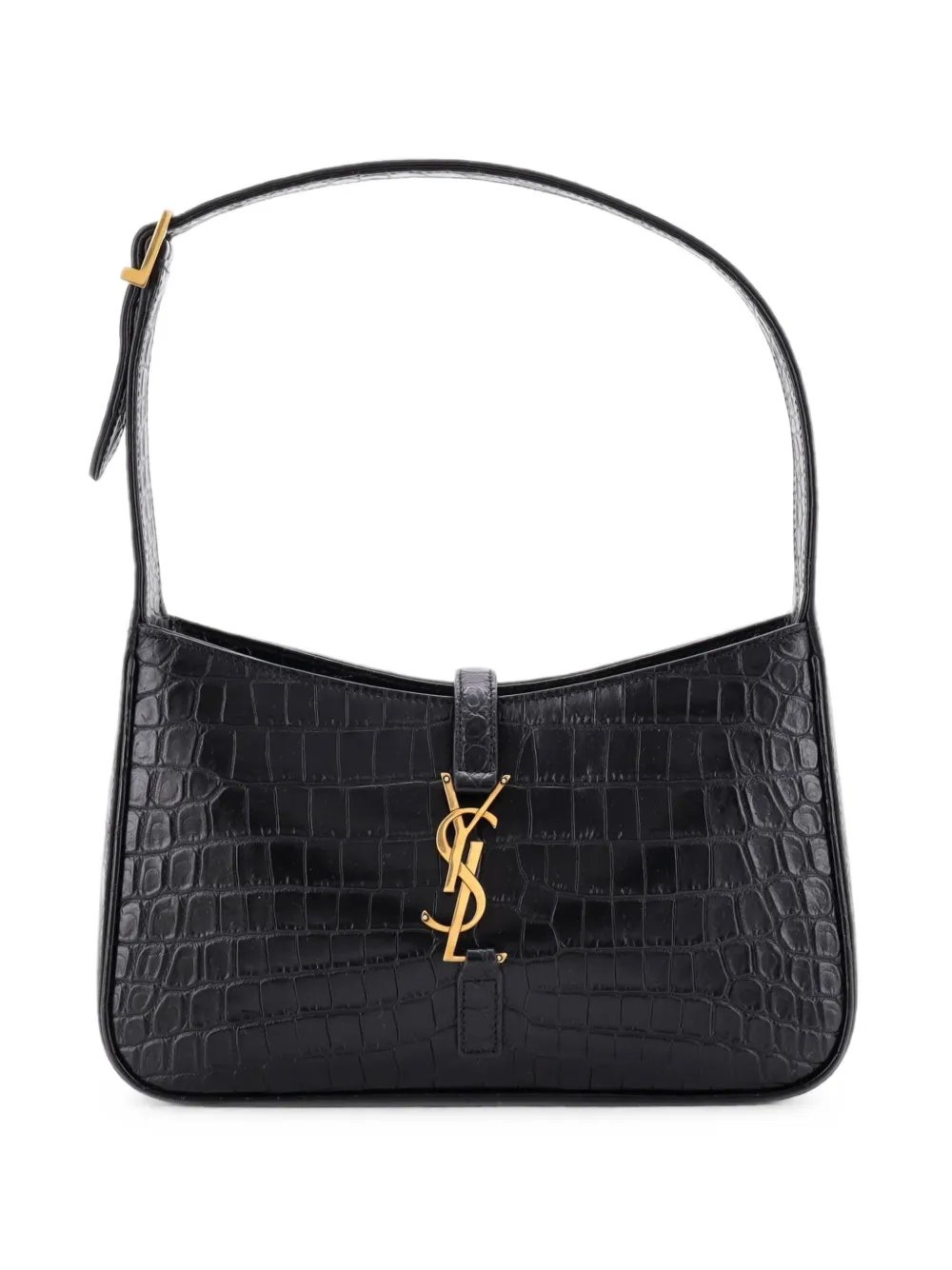 Le 5 a 7 Crocodile Embossed Leather Small hobo bag