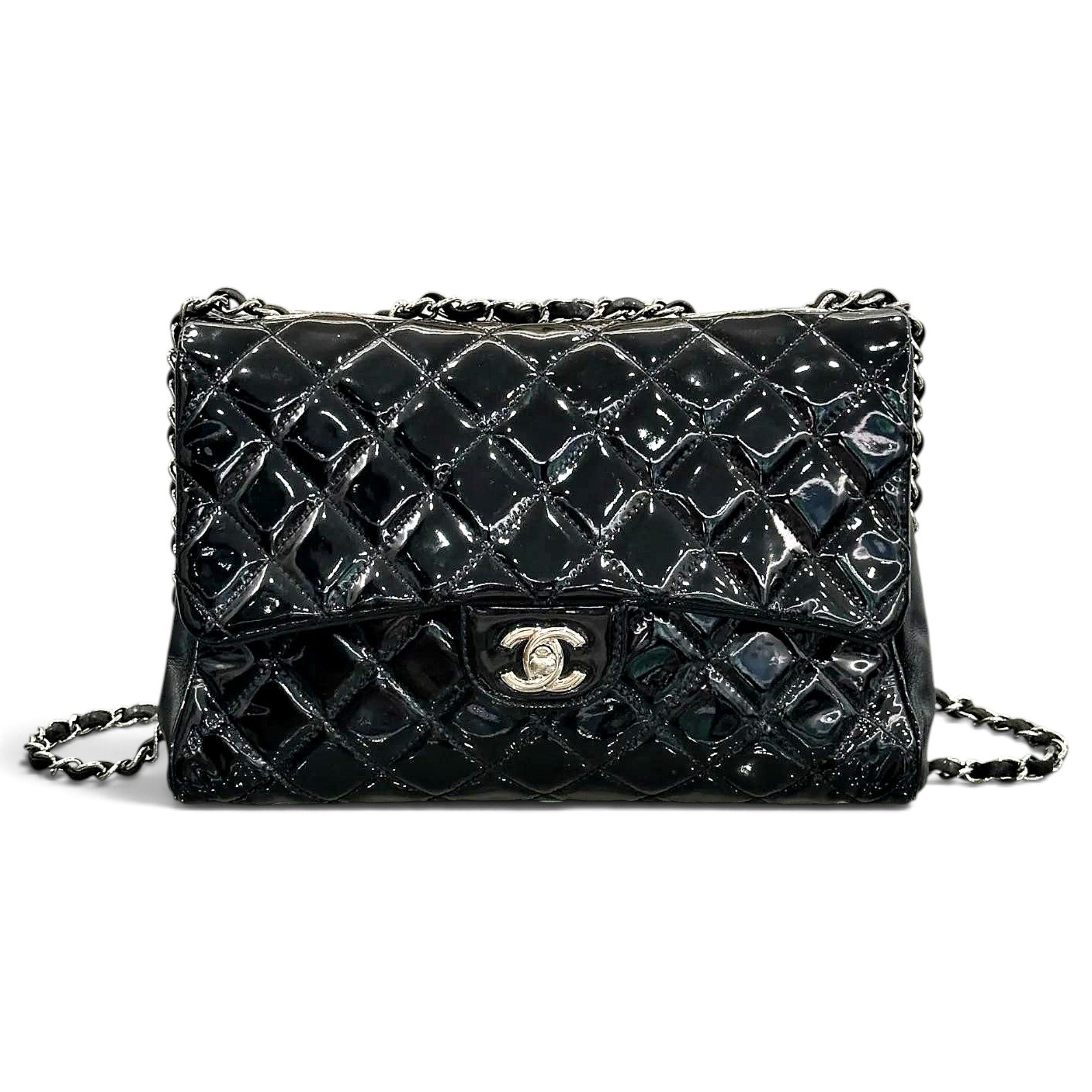 Patent leather handbag