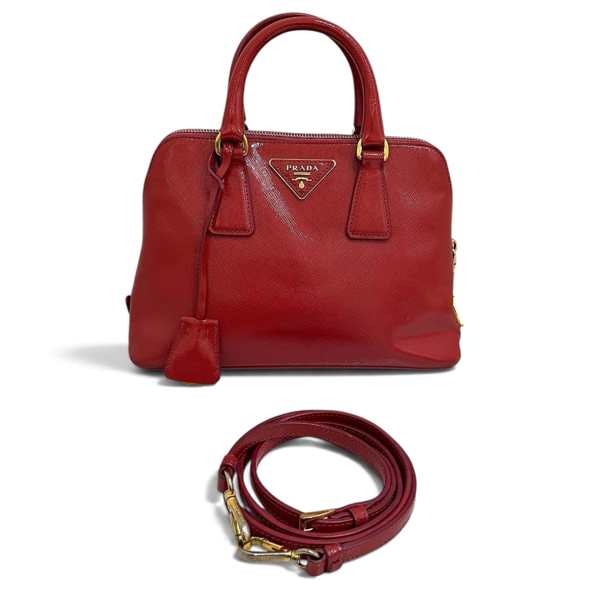 Patent leather handbag