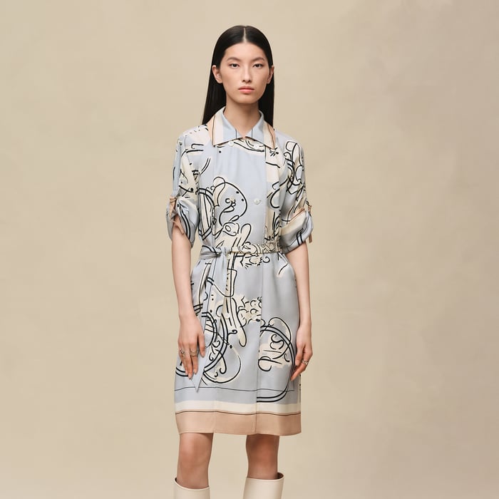 Gris Paruline "Ex-libris a Main Levee" Dress