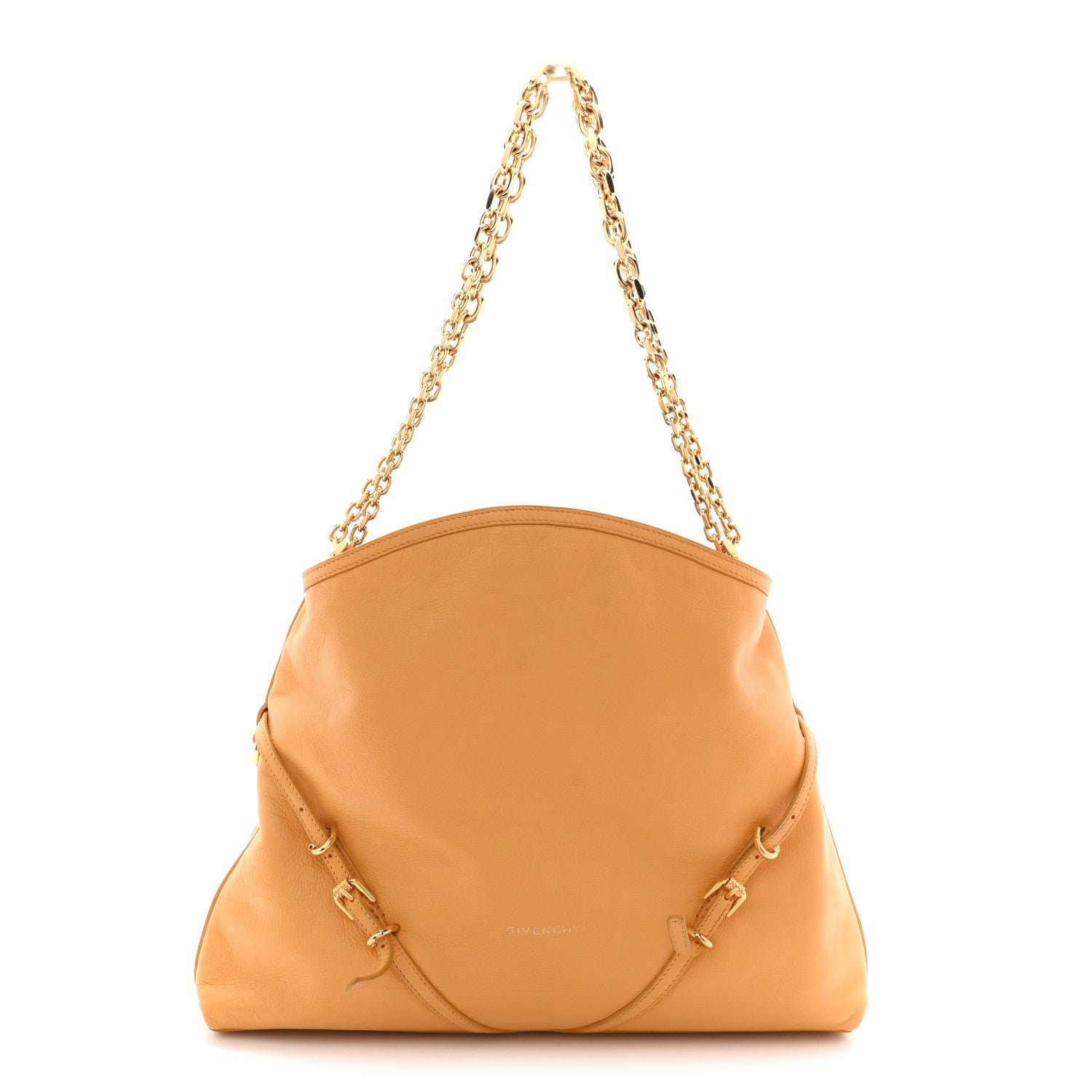 Givenchy Tumbled Calfskin Medium Voyou Bag Mustard