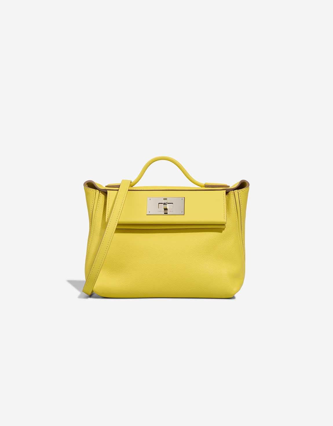 クリーニング済♡HERMES ノースリーブ イエロー サイズ38 Hermès Jaune De Naples Orange Verso Chevre Mysore Mini Sellier II