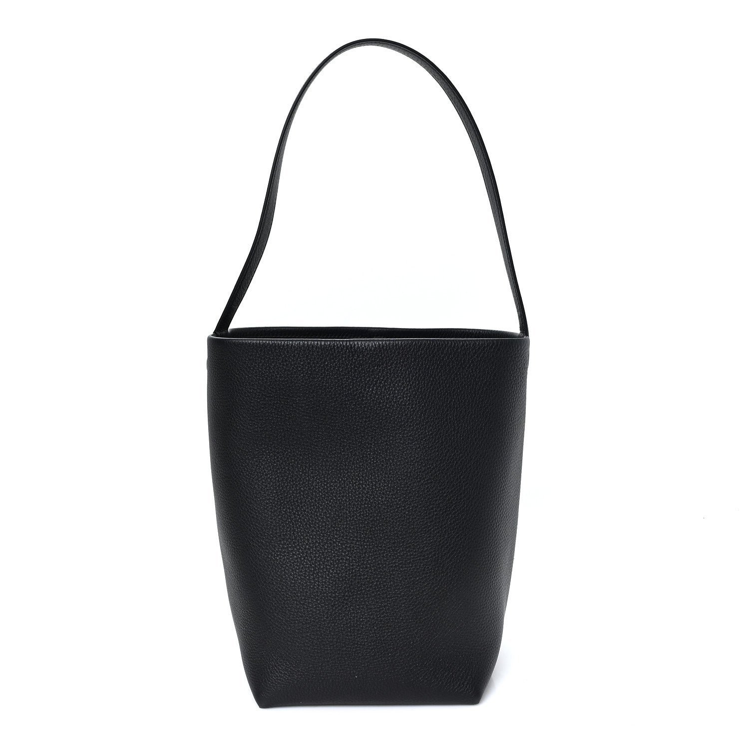 The Row Grained Calfskin Medium N/S Park Tote Black