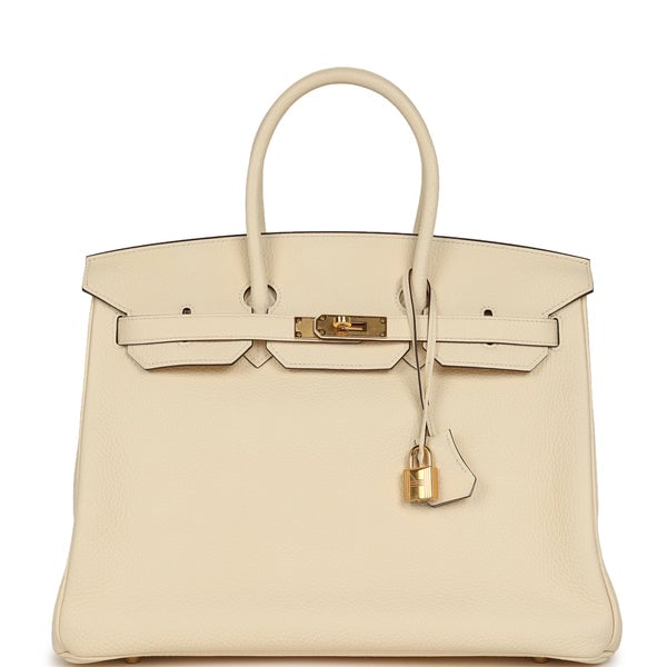 Pre-owned Hermes Birkin 35 Nata Clemence Gold Hardware
