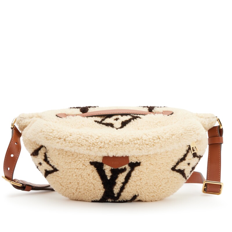 Louis Vuitton Natural Giant Monogram Teddy Shearling Bumbag Gold Hardware, 2020