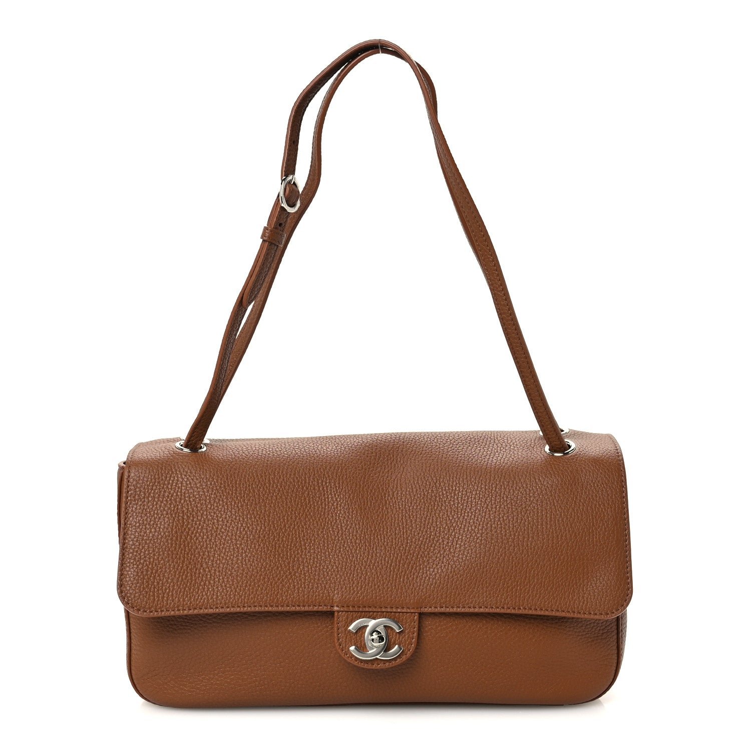 Chanel Grained Calfskin Small Souplissimo Maxi Flap Camel