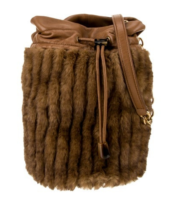 Saint Laurent Laurent Fur Bucket Bag