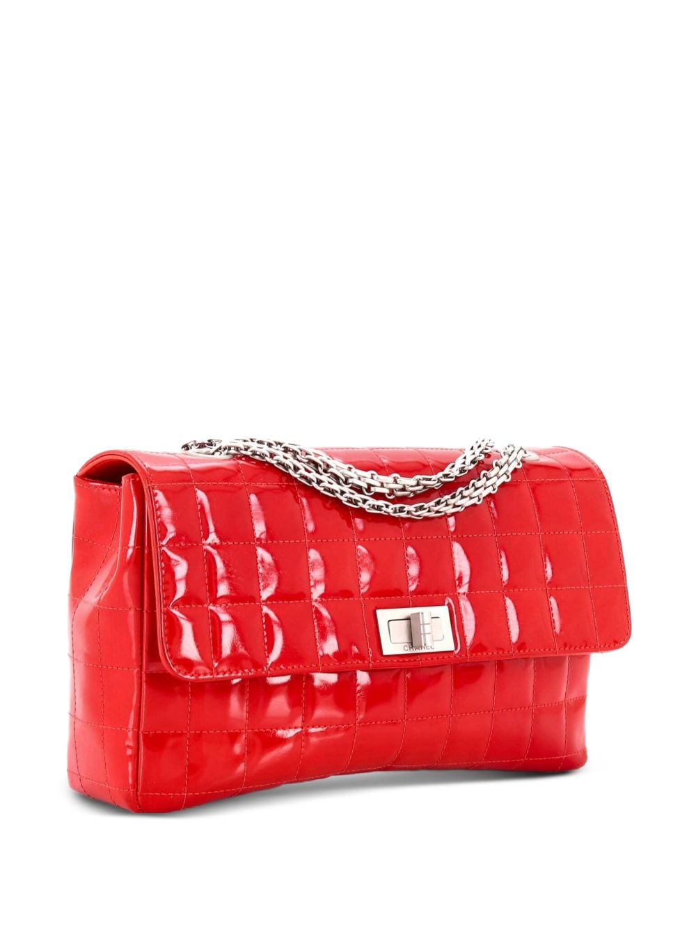 Chocolate Bar Flap Bag Quilted Patent Medium shoulder bag