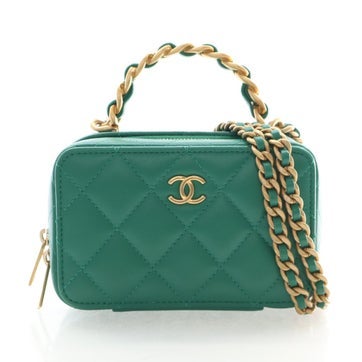 Lambskin Top Handle Vanity Chain Bag Mini