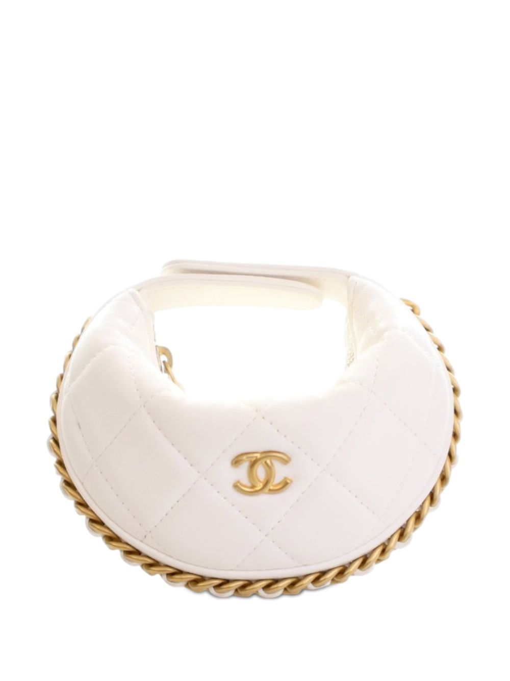 2021-2025 Mini Shiny Crumpled Quilted Lambskin Chain Around Pouch hobo bag