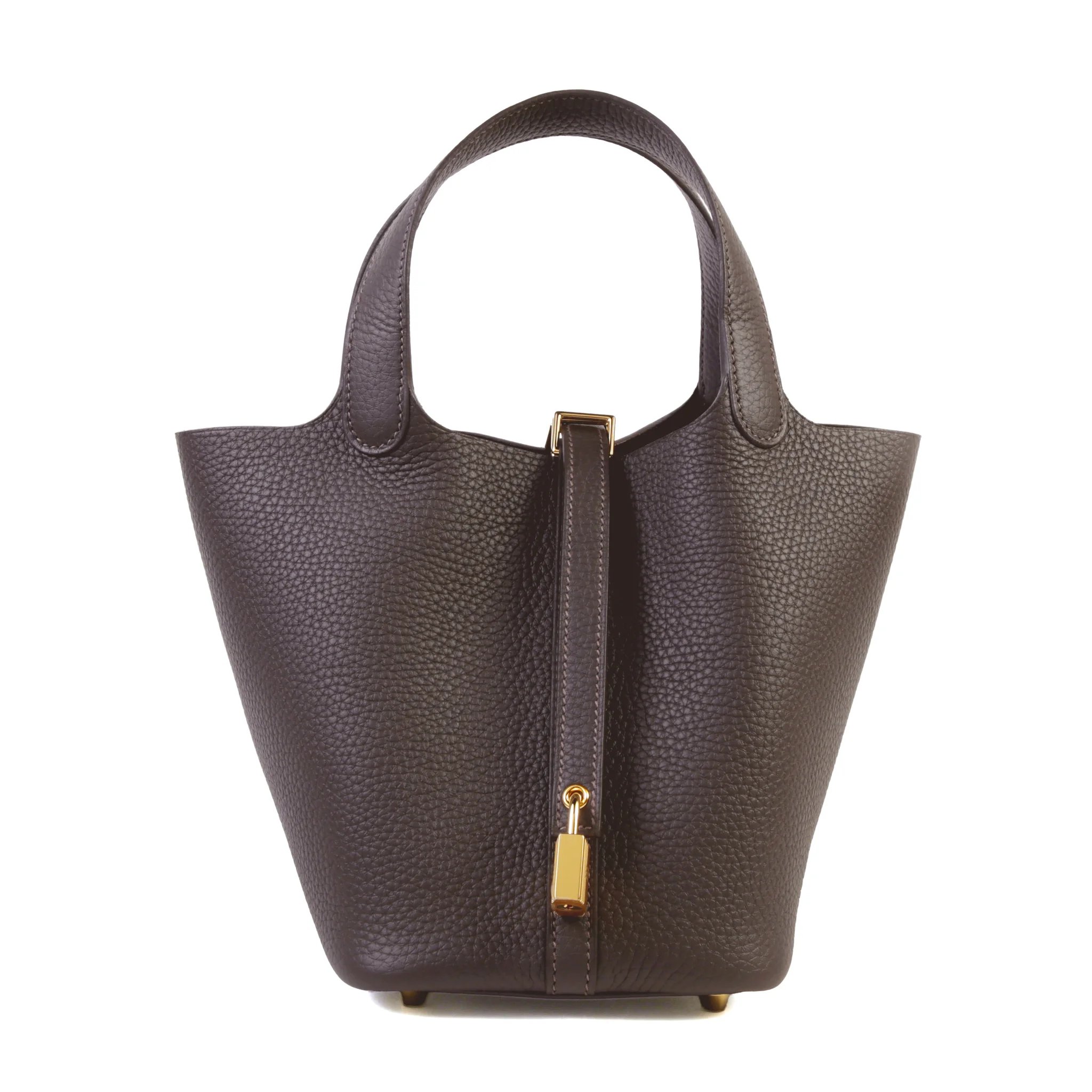 Brand New ( Rank N ) HERMÈS Picotin Lock PM Ebene (46) Clemence Gold hardware G (2026)