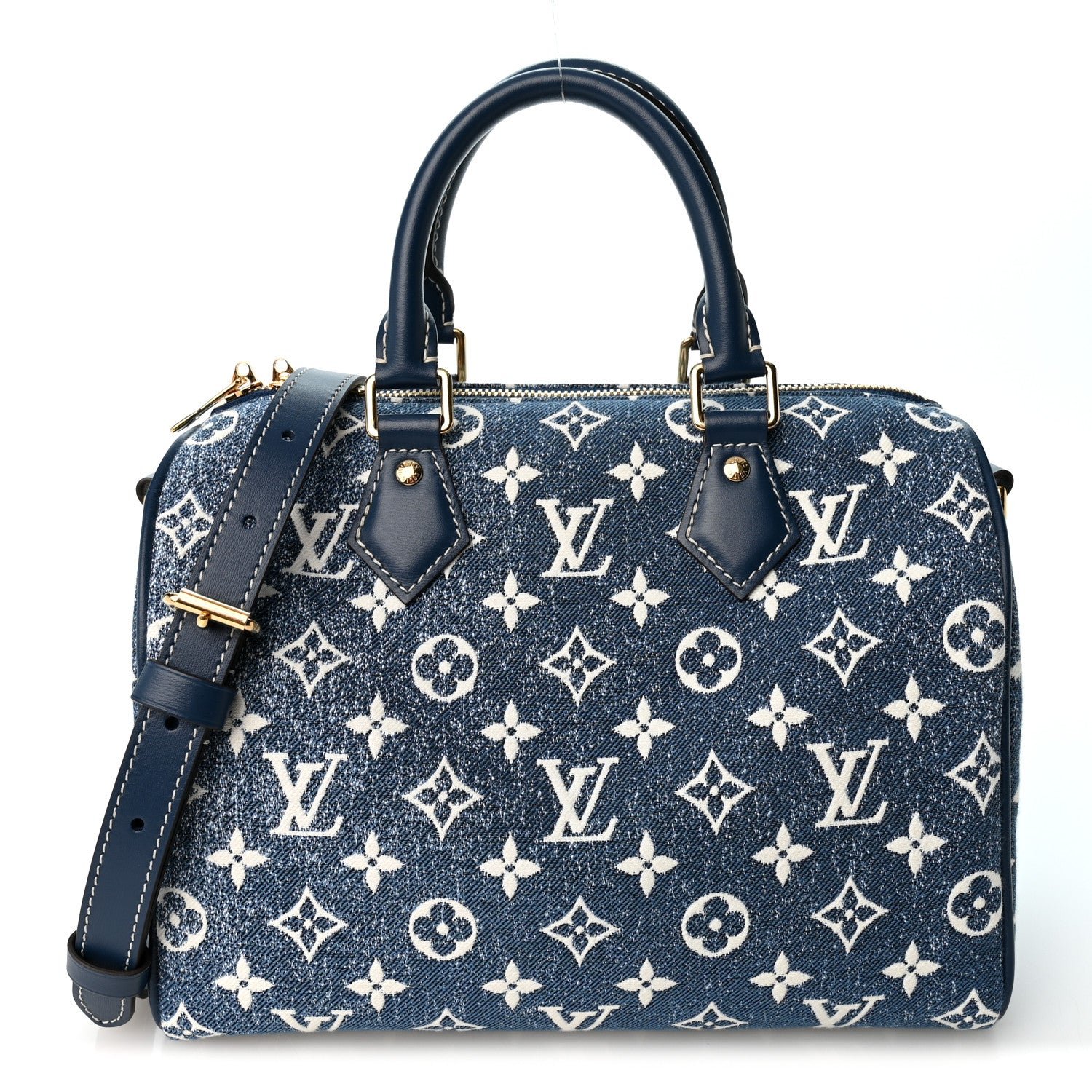 Louis Vuitton Monogram Jacquard Denim Speedy Bandouliere 25 Bleu