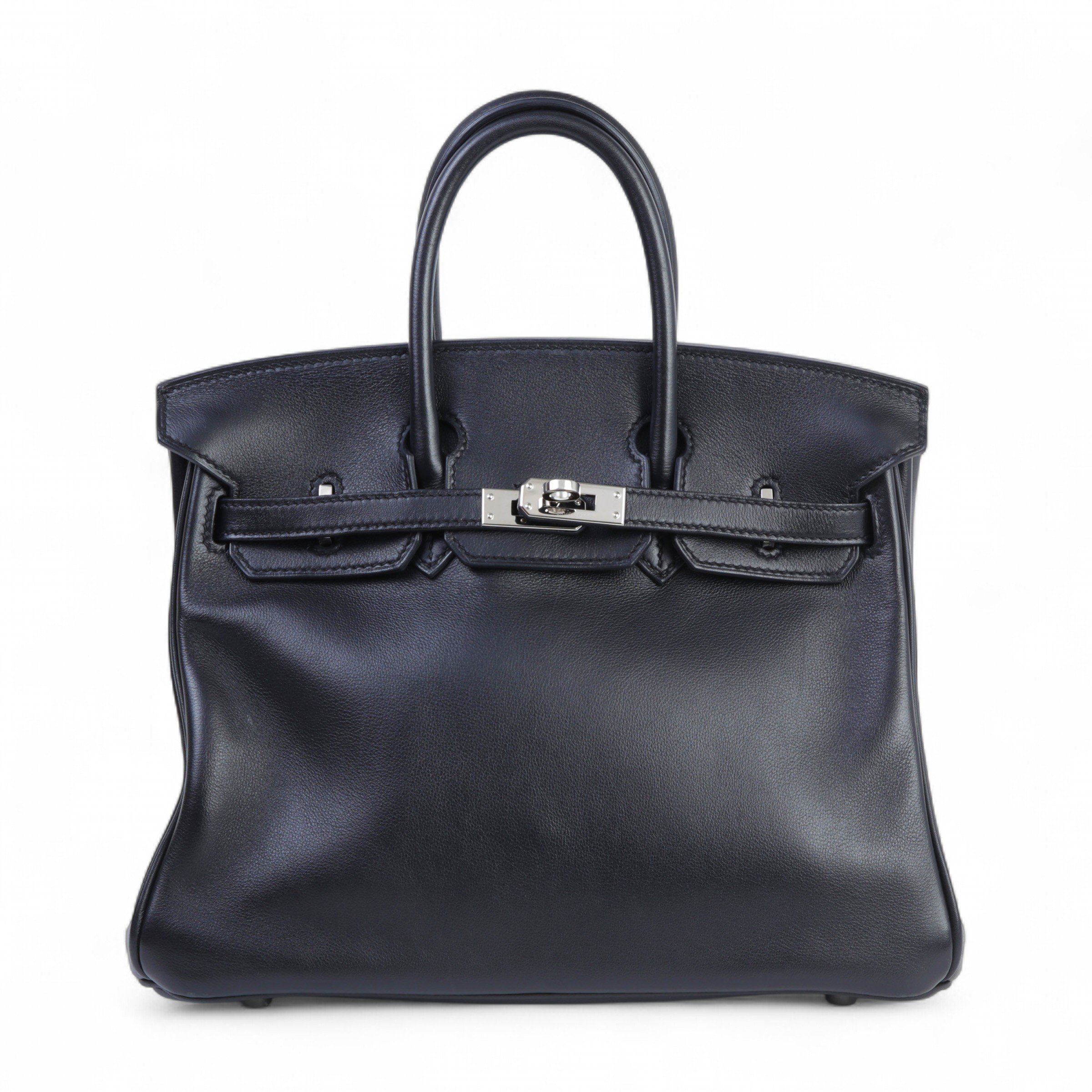 Hermes Very Good ( Rank A)  HERMÈS  Birkin 25 Noir (89) Swift Palladium hardware X (2016)