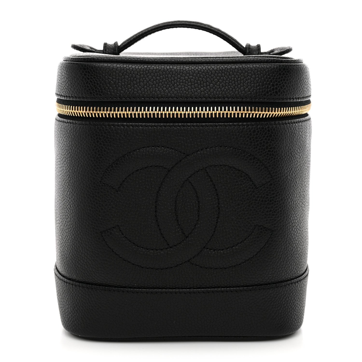 Chanel Caviar Vanity Cosmetic Case Black